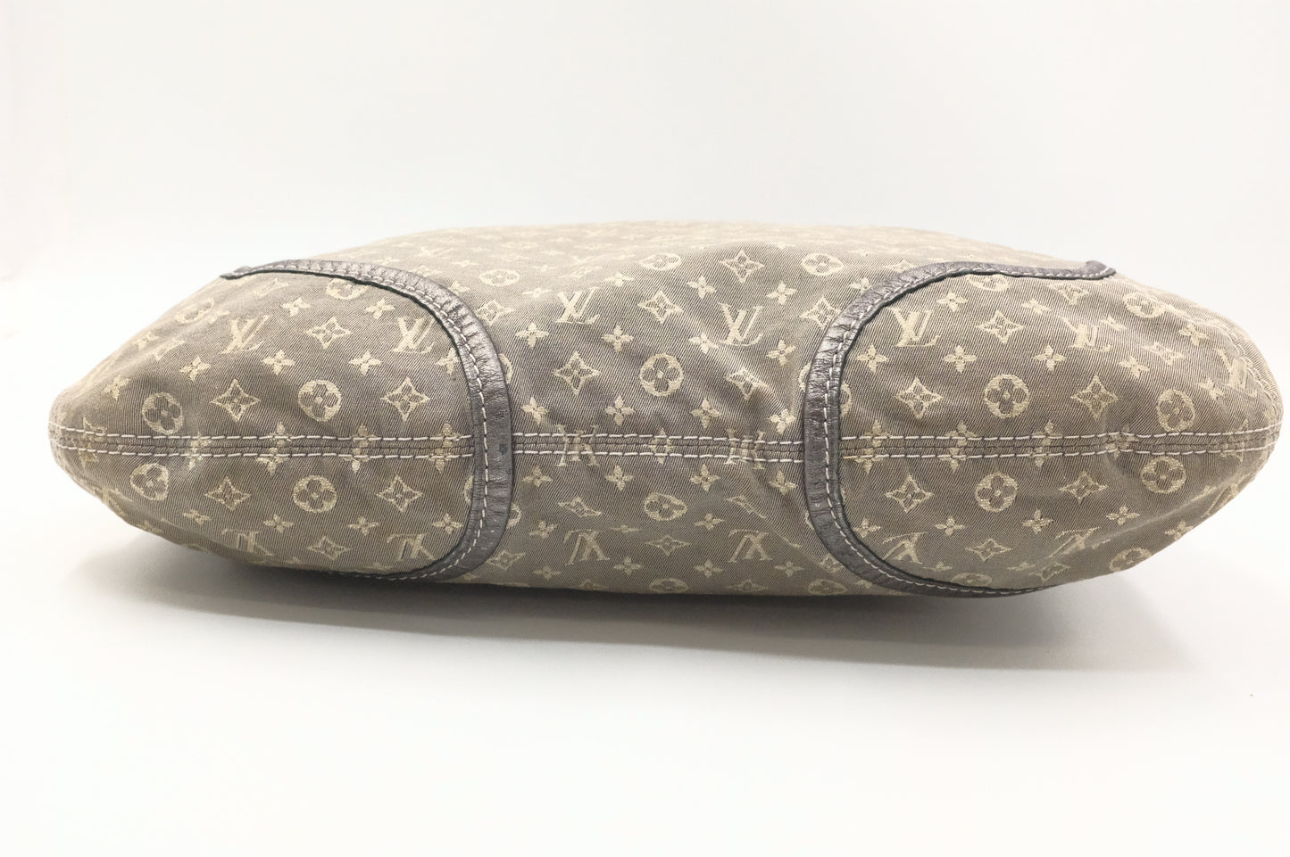 Louis Vuitton Besace Angele in Gray Minilin Canvas and Metallic Silver Leather