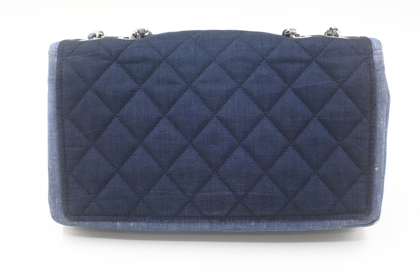 Chanel Medaillon Shoulder Bag in Blue Matelassé Denim Canvas