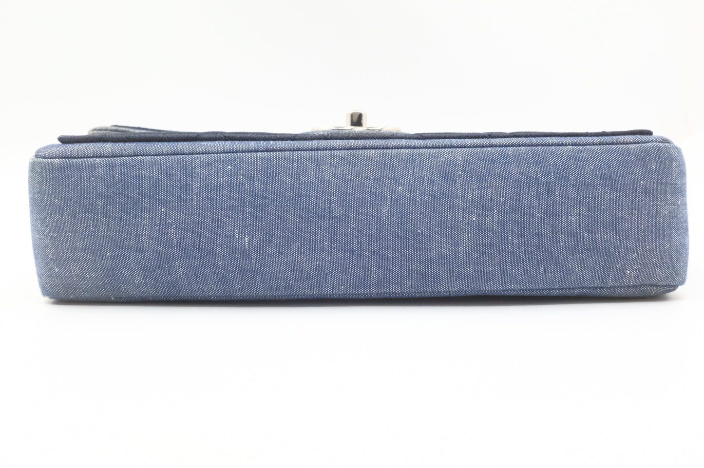 Chanel Medaillon Shoulder Bag in Blue Matelassé Denim Canvas