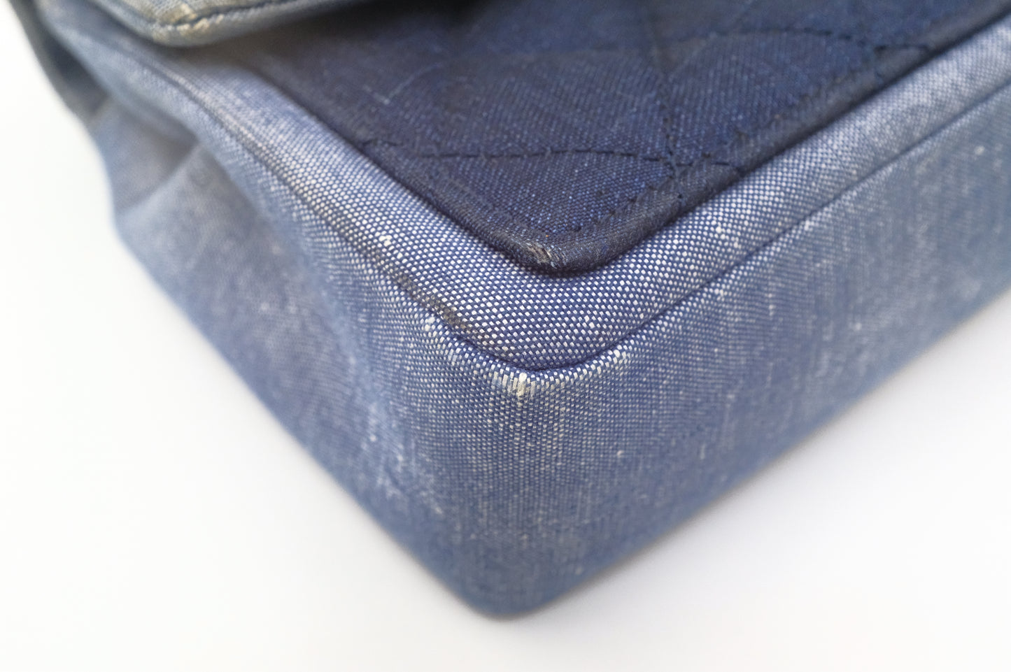 Chanel Medaillon Shoulder Bag in Blue Matelassé Denim Canvas