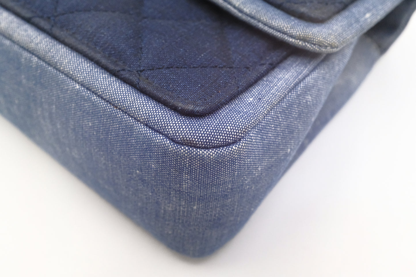 Chanel Medaillon Shoulder Bag in Blue Matelassé Denim Canvas