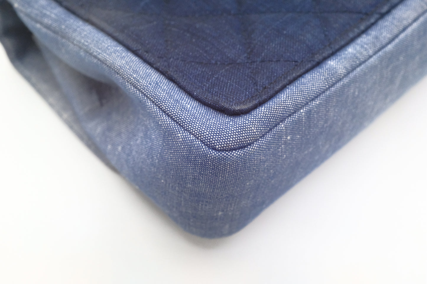 Chanel Medaillon Shoulder Bag in Blue Matelassé Denim Canvas