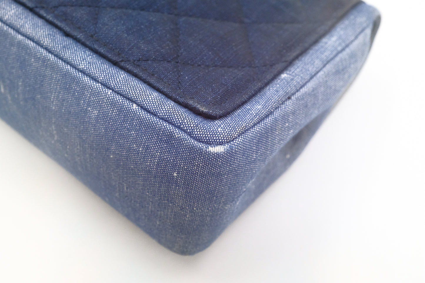 Chanel Medaillon Shoulder Bag in Blue Matelassé Denim Canvas