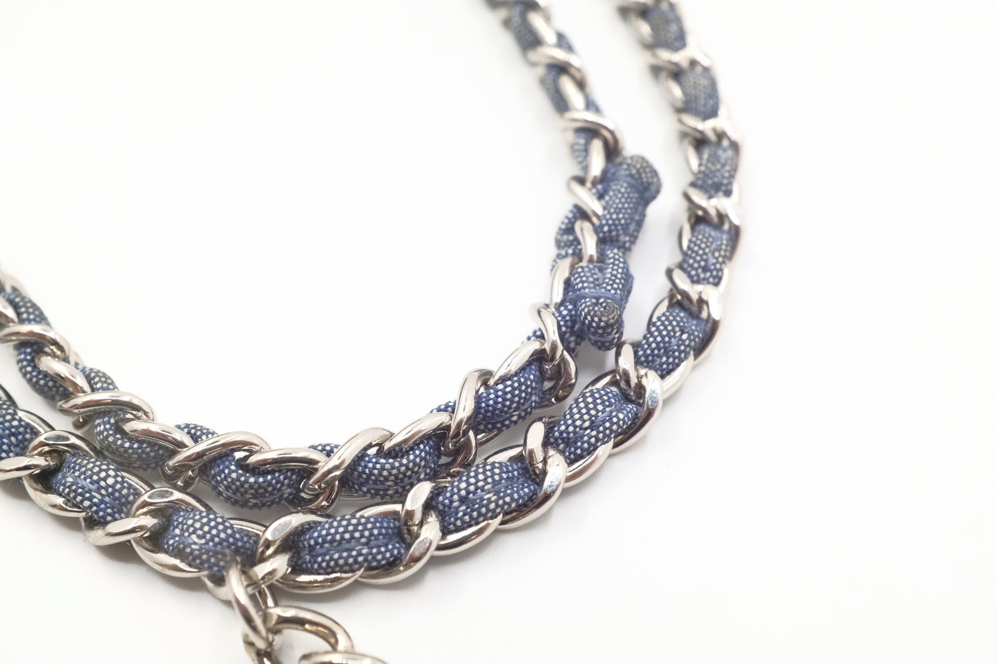 Chanel Medaillon Shoulder Bag in Blue Matelassé Denim Canvas