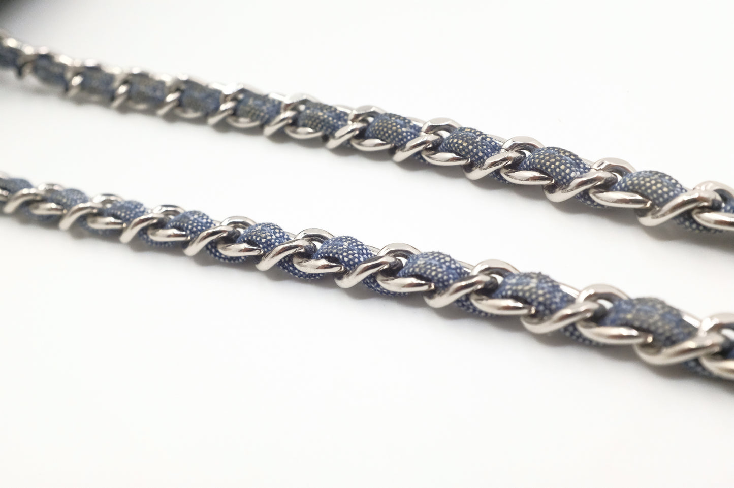 Chanel Medaillon Shoulder Bag in Blue Matelassé Denim Canvas