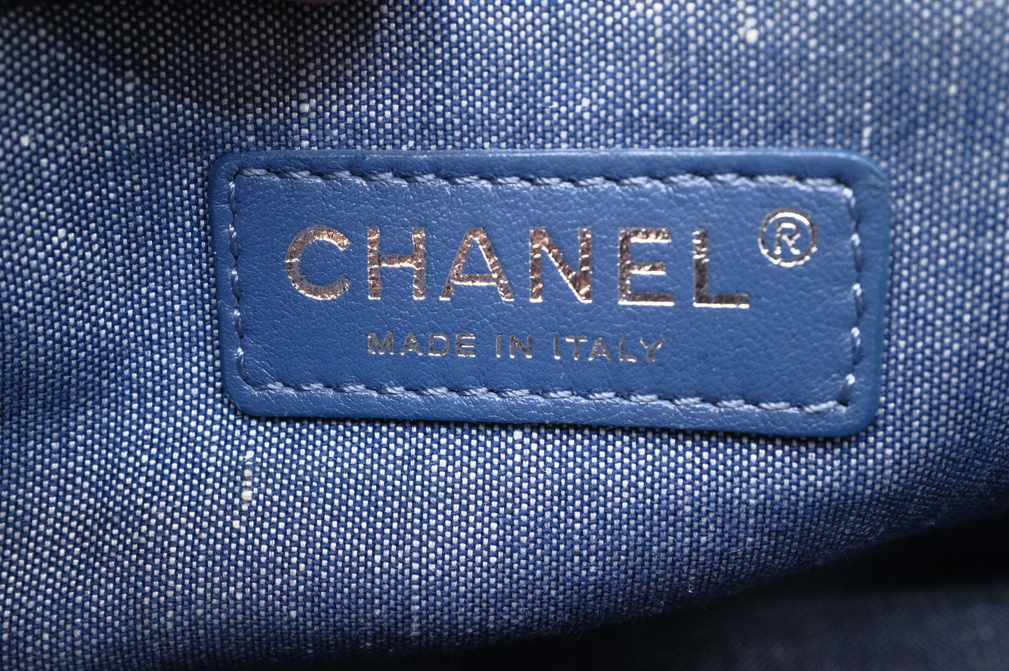 Chanel Medaillon Shoulder Bag in Blue Matelassé Denim Canvas