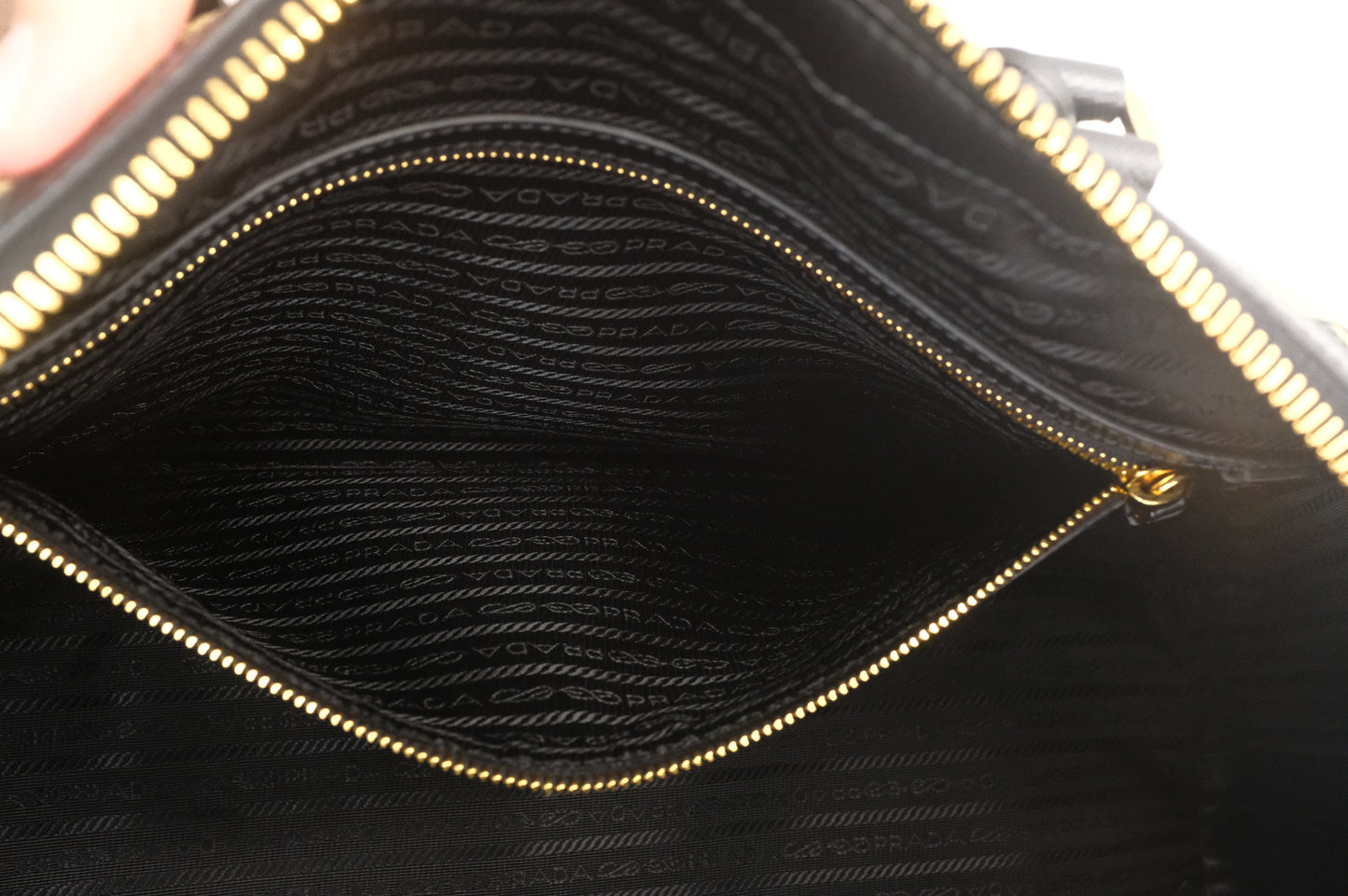 Prada Medium Symbole Travel Bag in Black and Beige Canvas