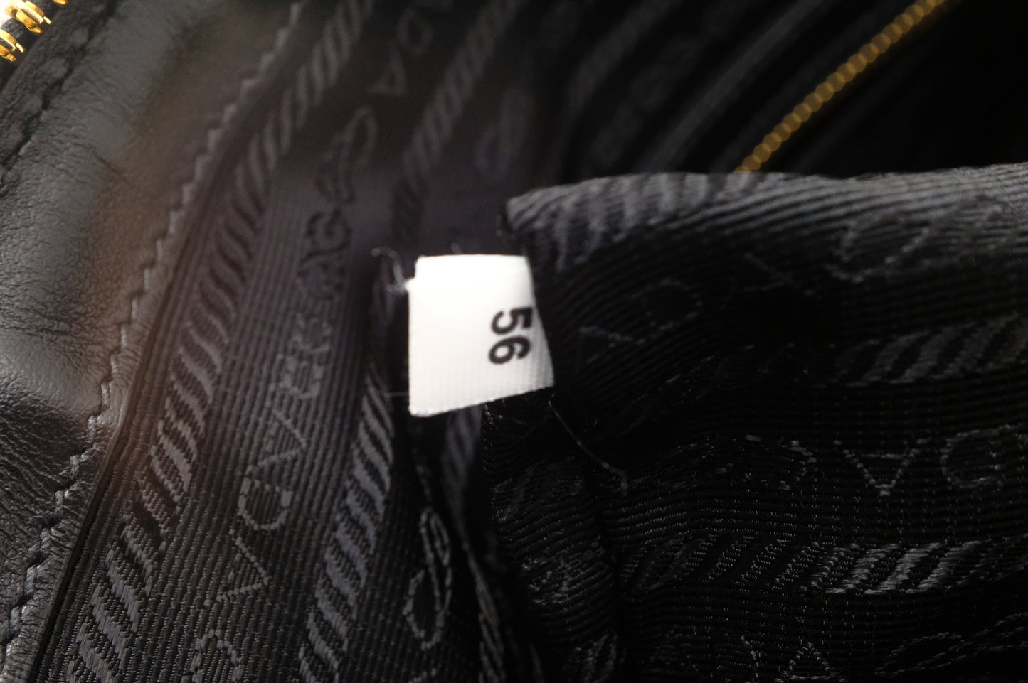 Prada Medium Symbole Travel Bag in Black and Beige Canvas