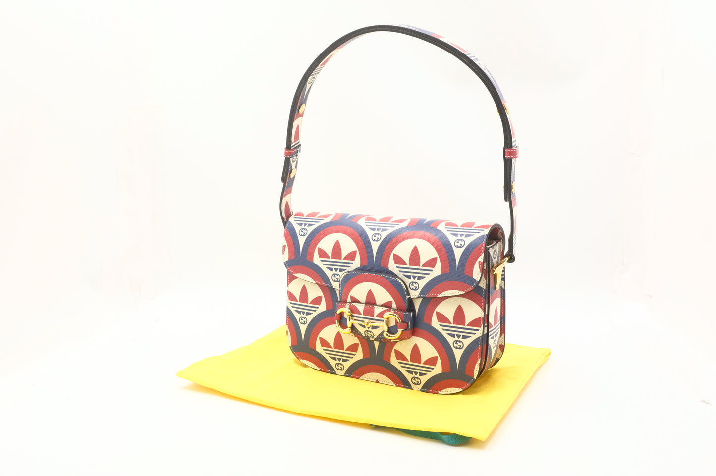 Gucci x Adidas Horsebit 1955 in Blue, White and Red Leather