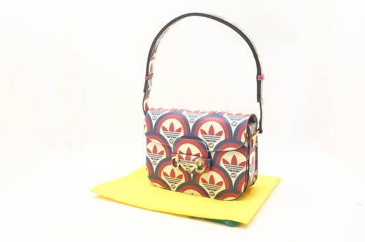 Gucci x Adidas Horsebit 1955 in Blue, White and Red Leather
