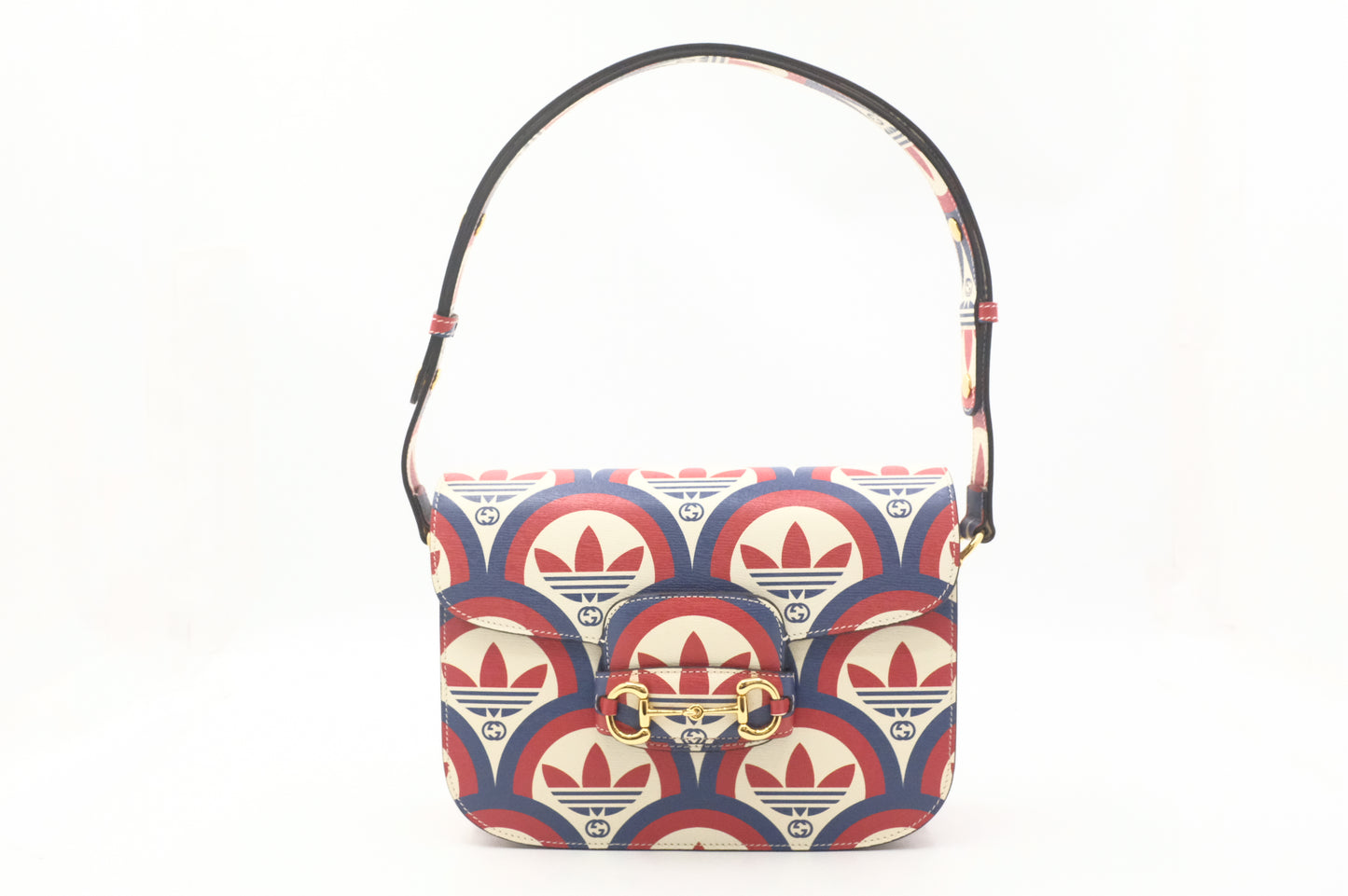 Gucci x Adidas Horsebit 1955 in Blue, White and Red Leather