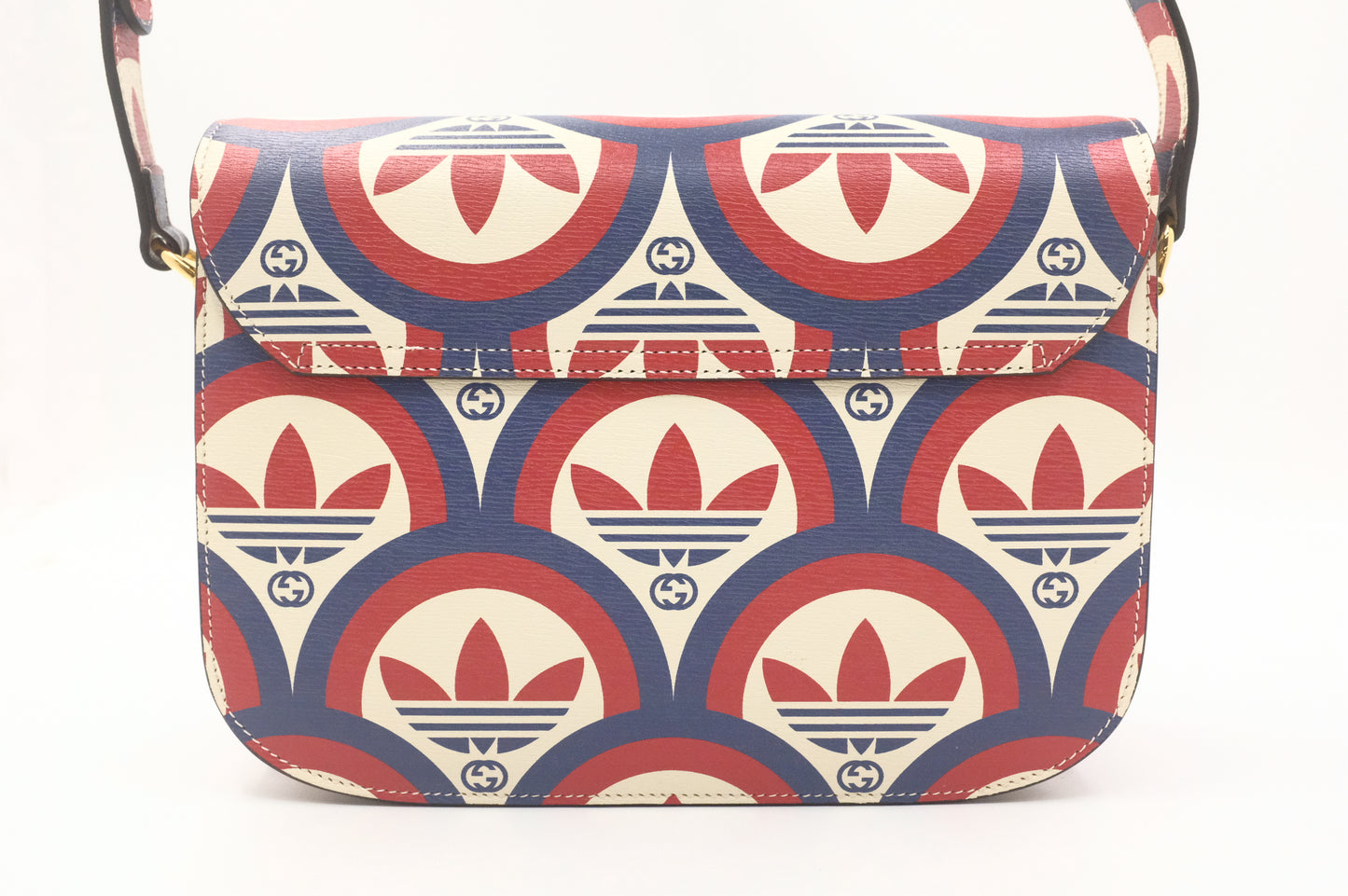 Gucci x Adidas Horsebit 1955 in Blue, White and Red Leather