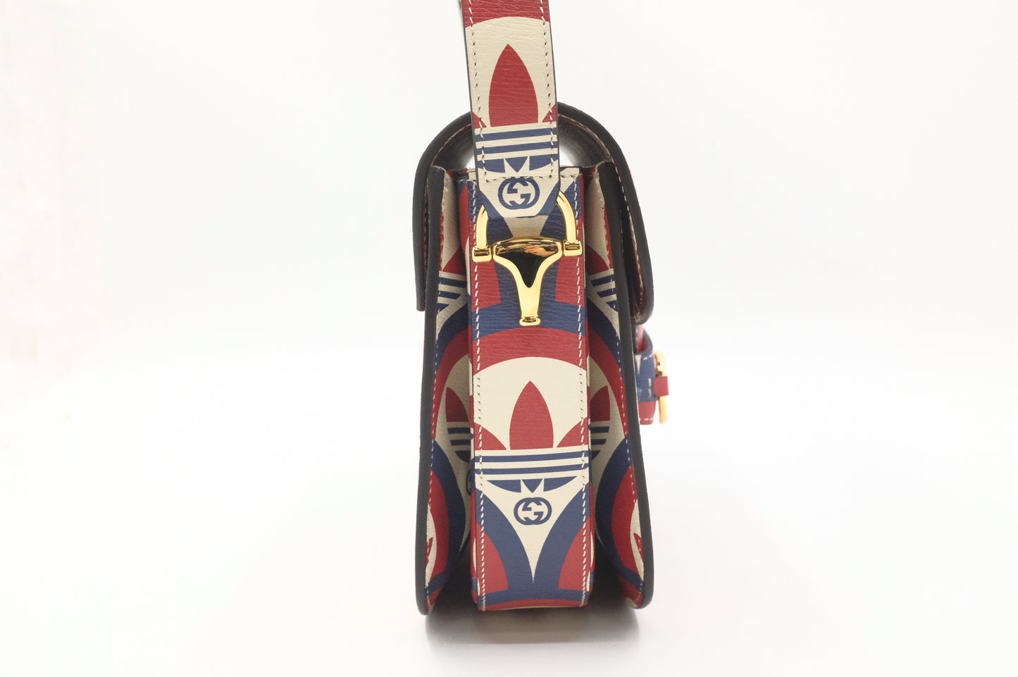 Gucci x Adidas Horsebit 1955 in Blue, White and Red Leather