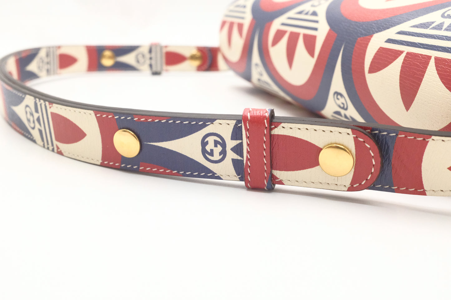 Gucci x Adidas Horsebit 1955 in Blue, White and Red Leather