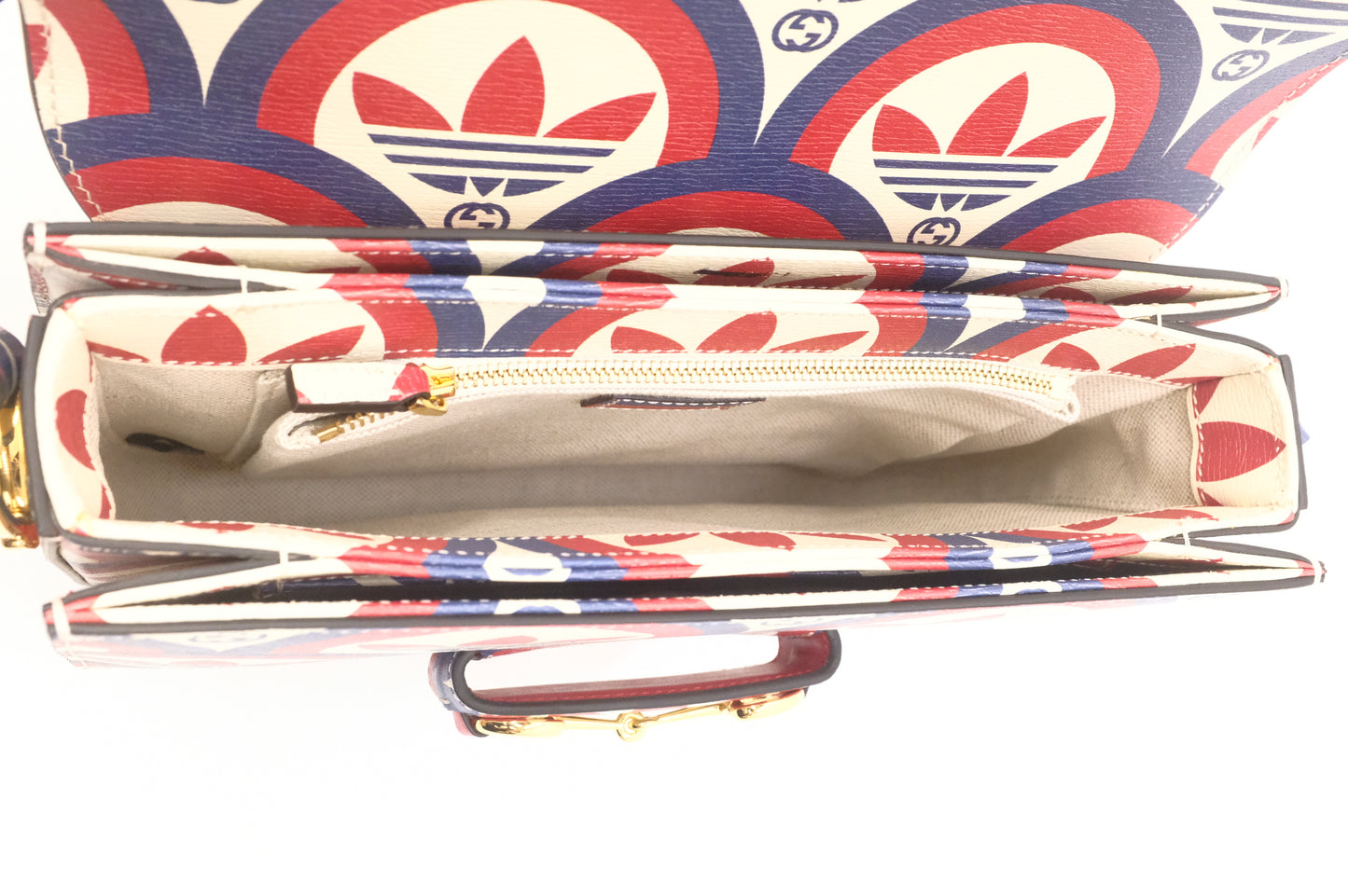 Gucci x Adidas Horsebit 1955 in Blue, White and Red Leather