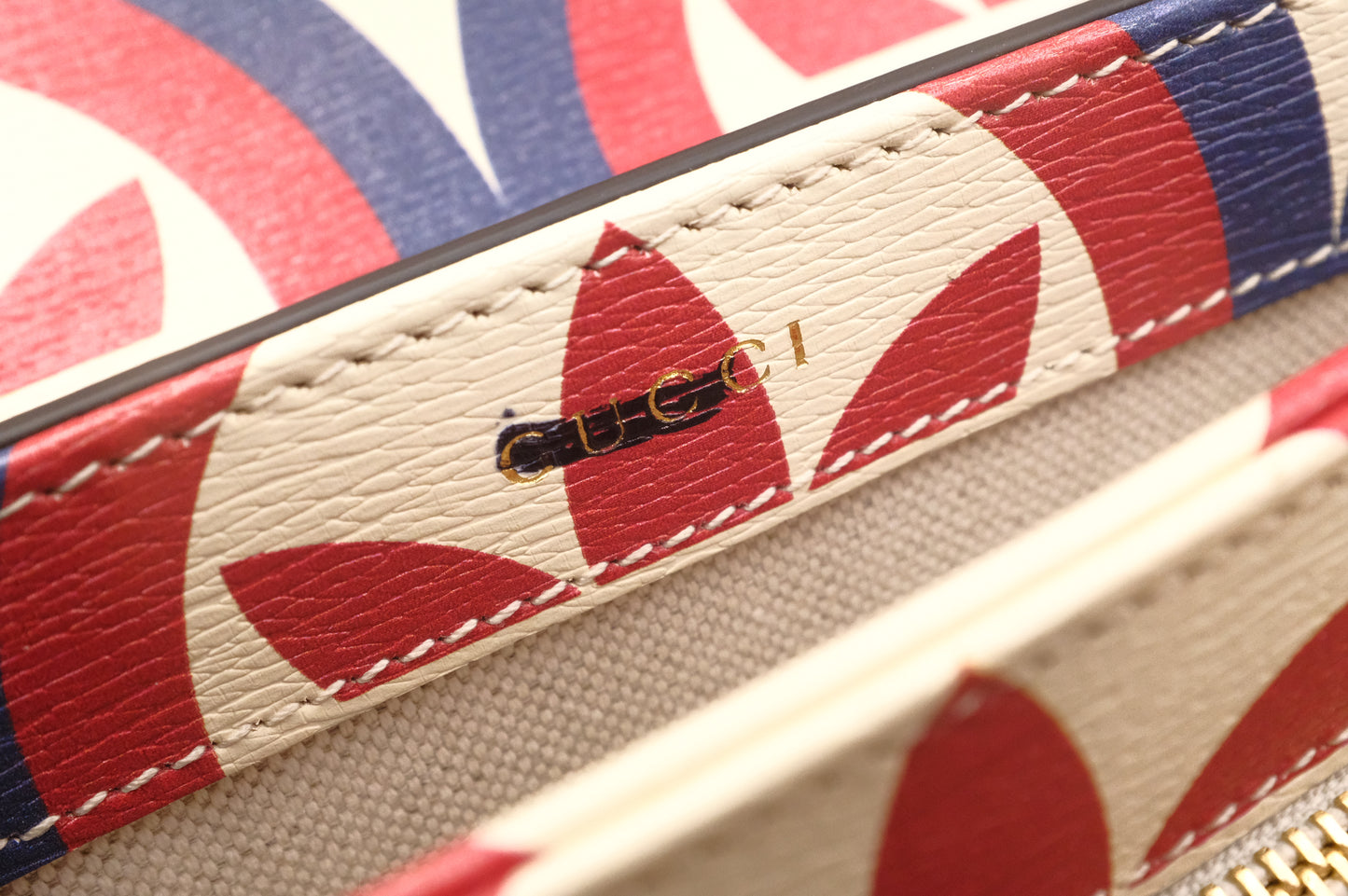 Gucci x Adidas Horsebit 1955 in Blue, White and Red Leather