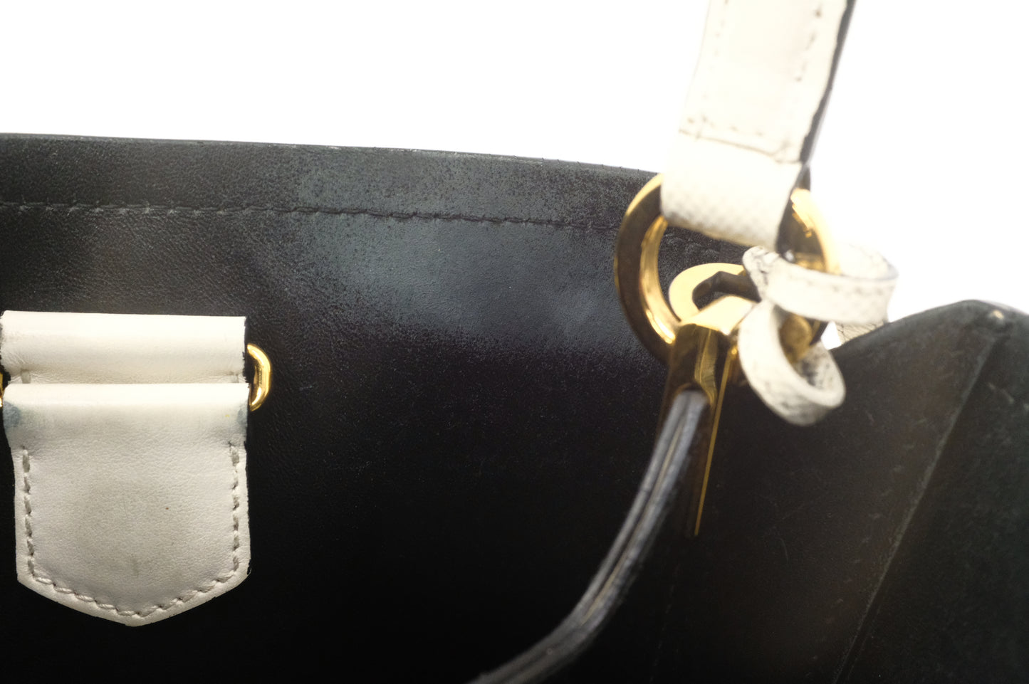Prada Panier Bucket Bag in White Leather