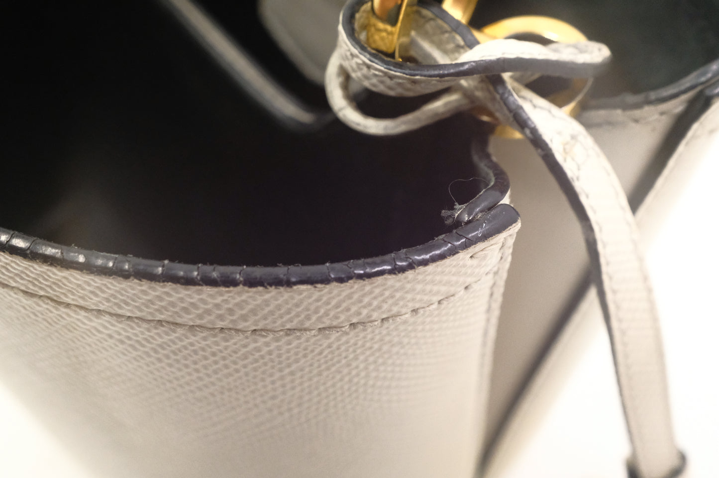 Prada Panier Bucket Bag in White Leather