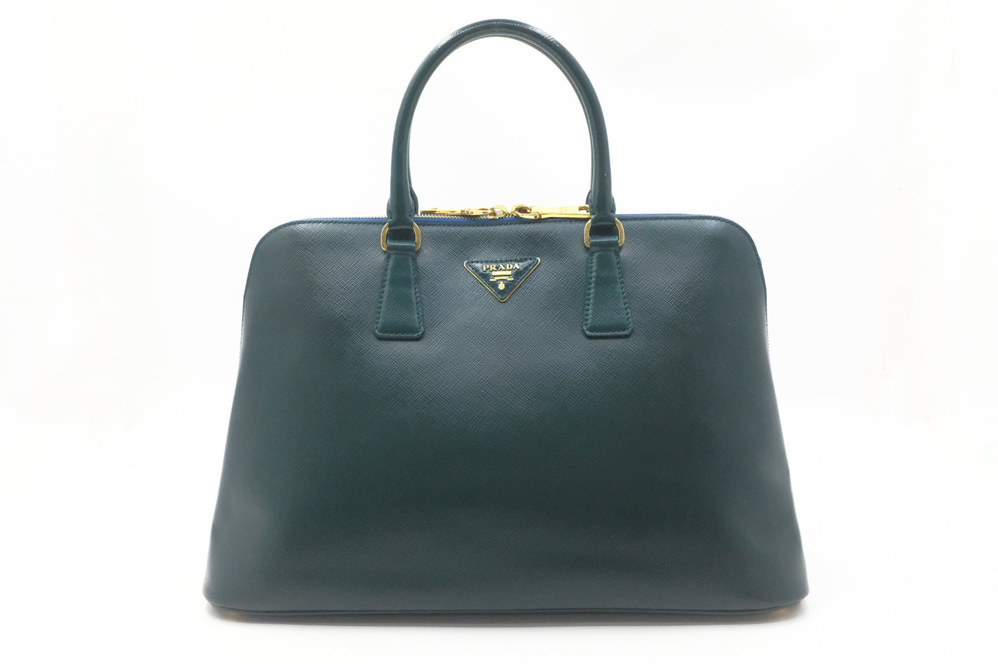 Prada Handbag in Dark Green Saffiano Leather