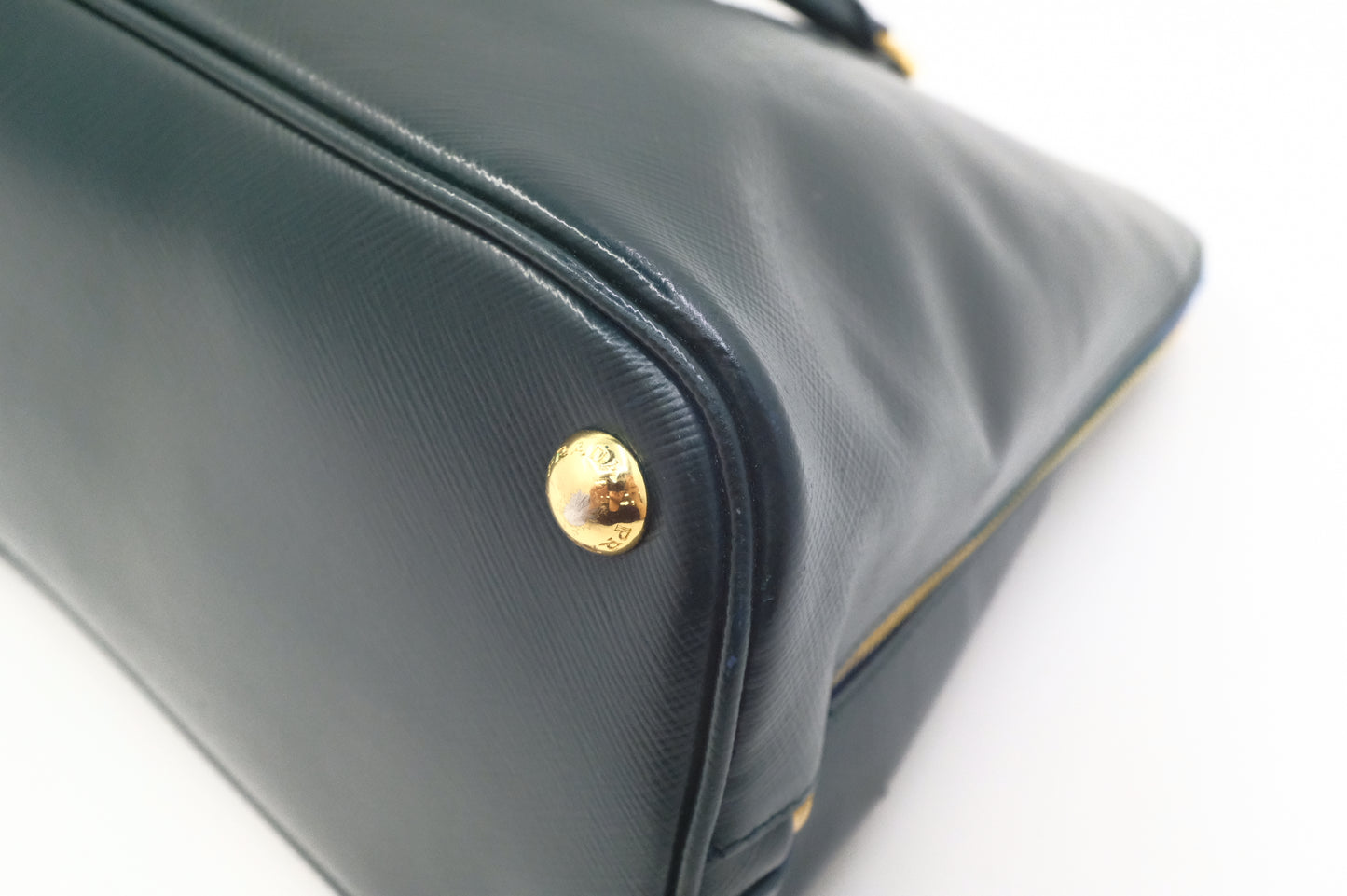Prada Handbag in Dark Green Saffiano Leather