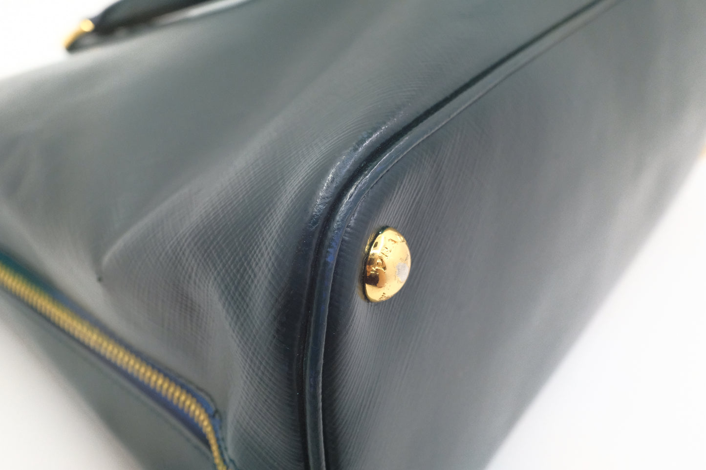 Prada Handbag in Dark Green Saffiano Leather