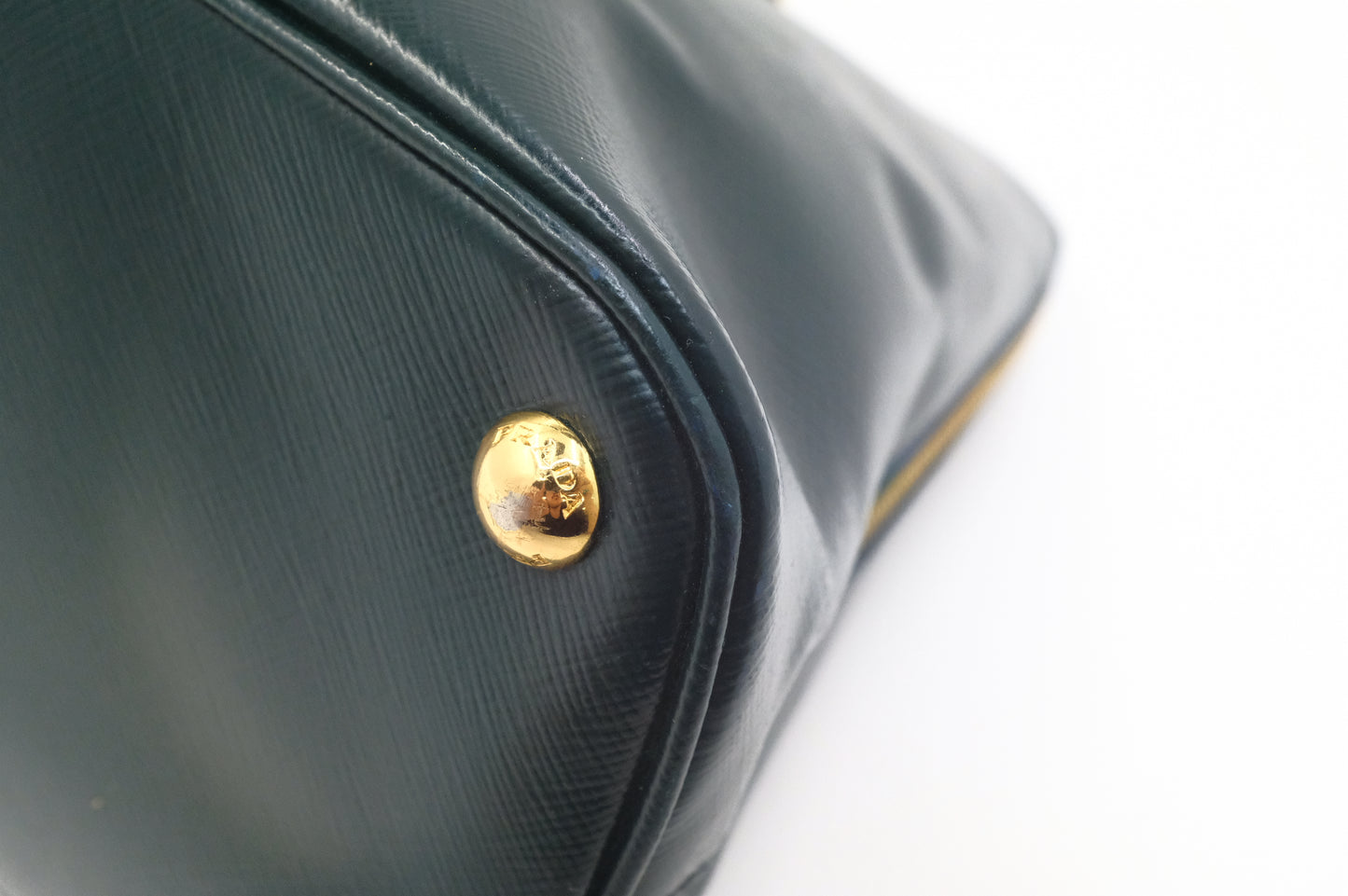 Prada Handbag in Dark Green Saffiano Leather
