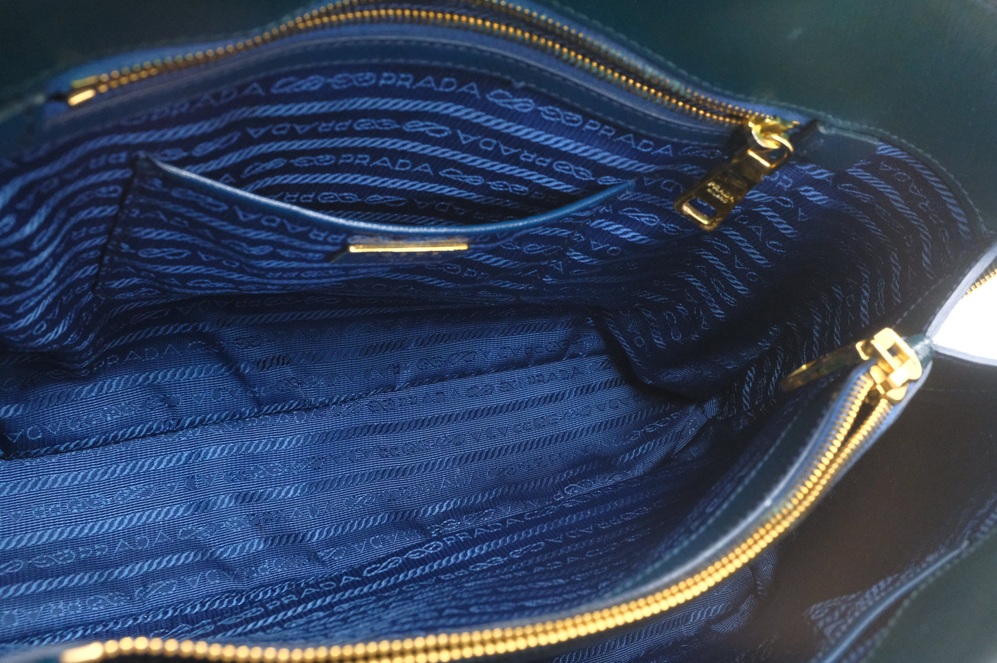 Prada Handbag in Dark Green Saffiano Leather