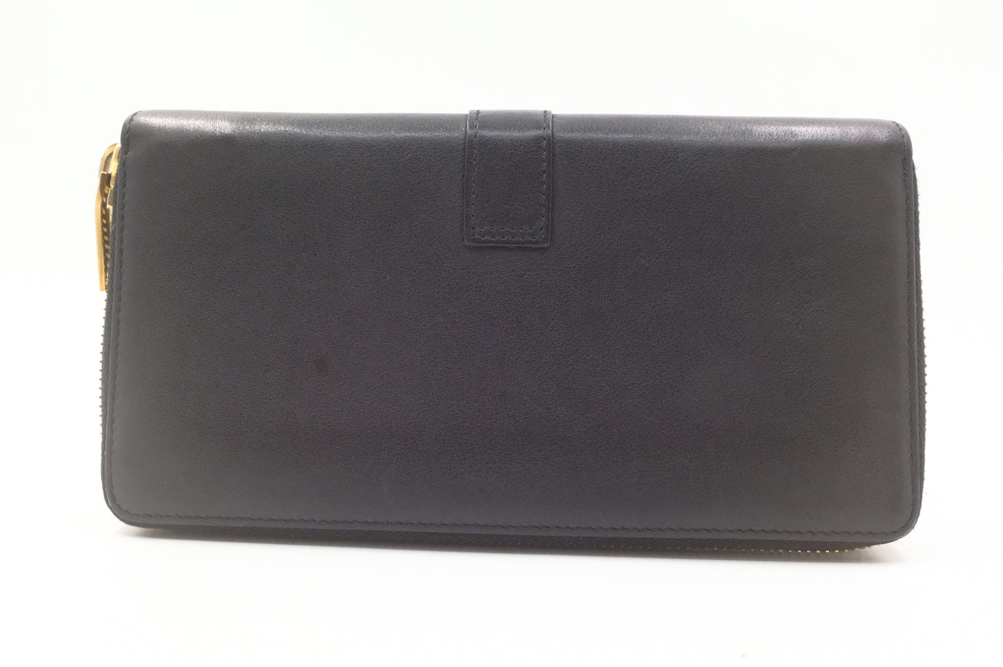 YSL Saint Laurent Zippy Wallet in Black Leather