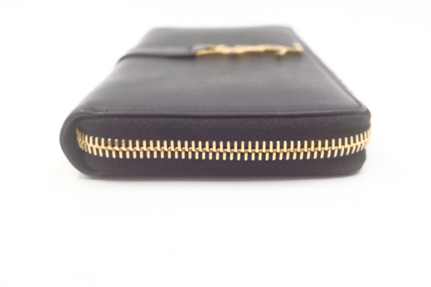 YSL Saint Laurent Zippy Wallet in Black Leather