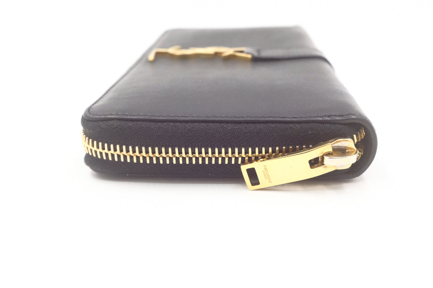 YSL Saint Laurent Zippy Wallet in Black Leather