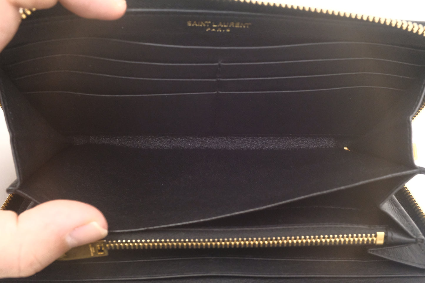 YSL Saint Laurent Zippy Wallet in Black Leather