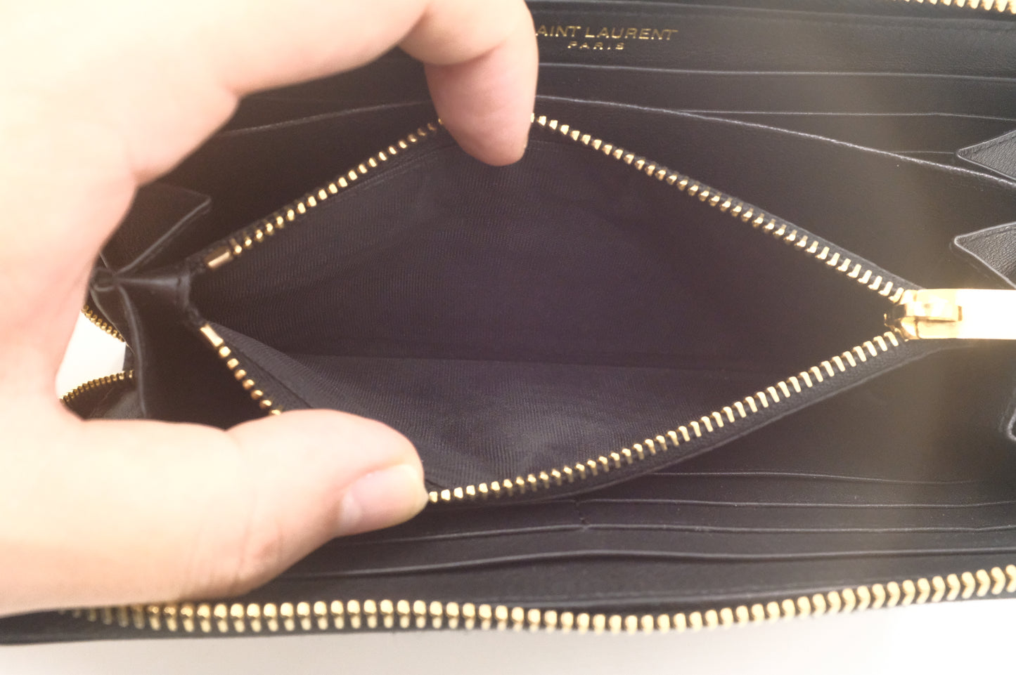 YSL Saint Laurent Zippy Wallet in Black Leather