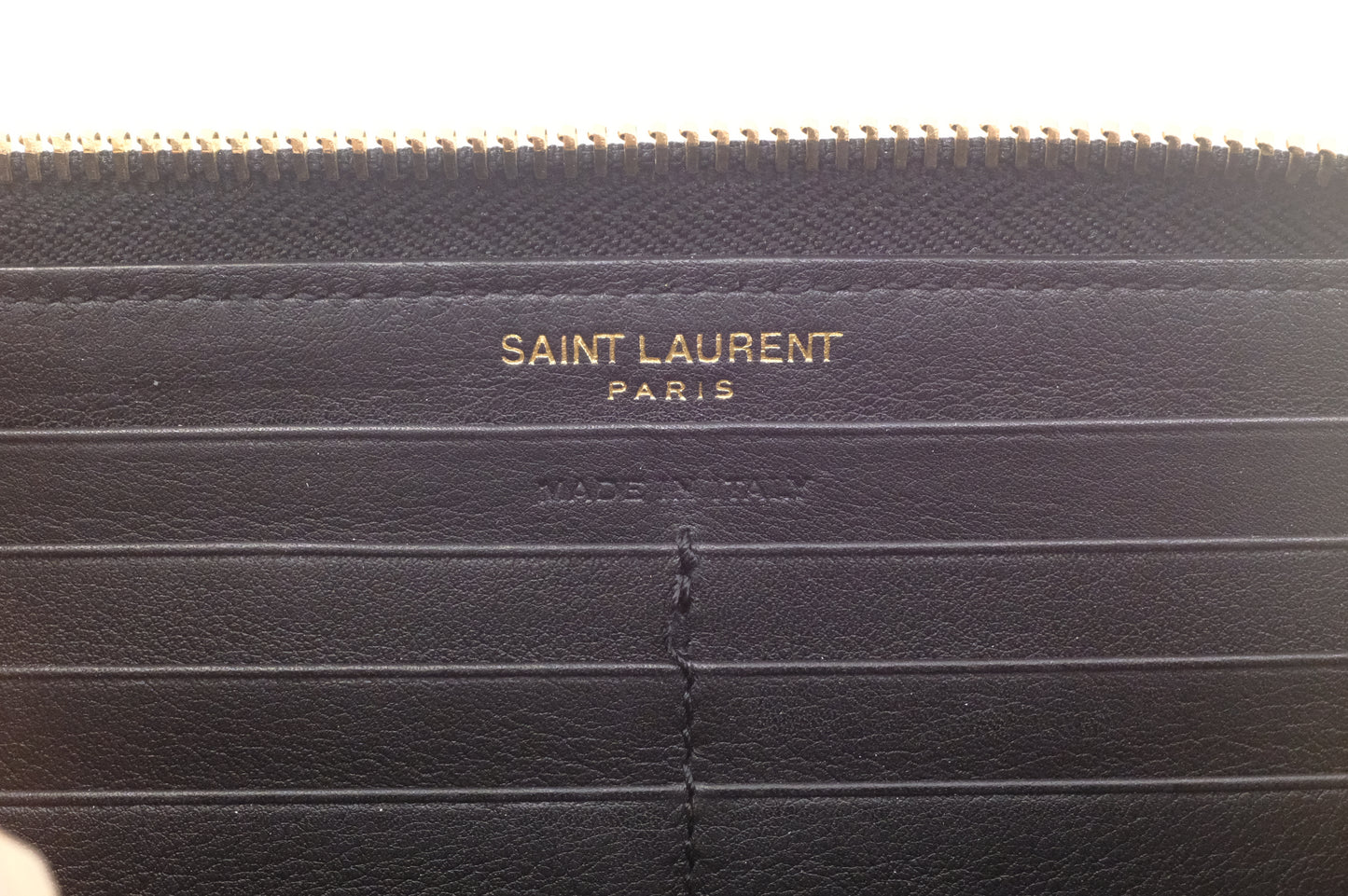 YSL Saint Laurent Zippy Wallet in Black Leather