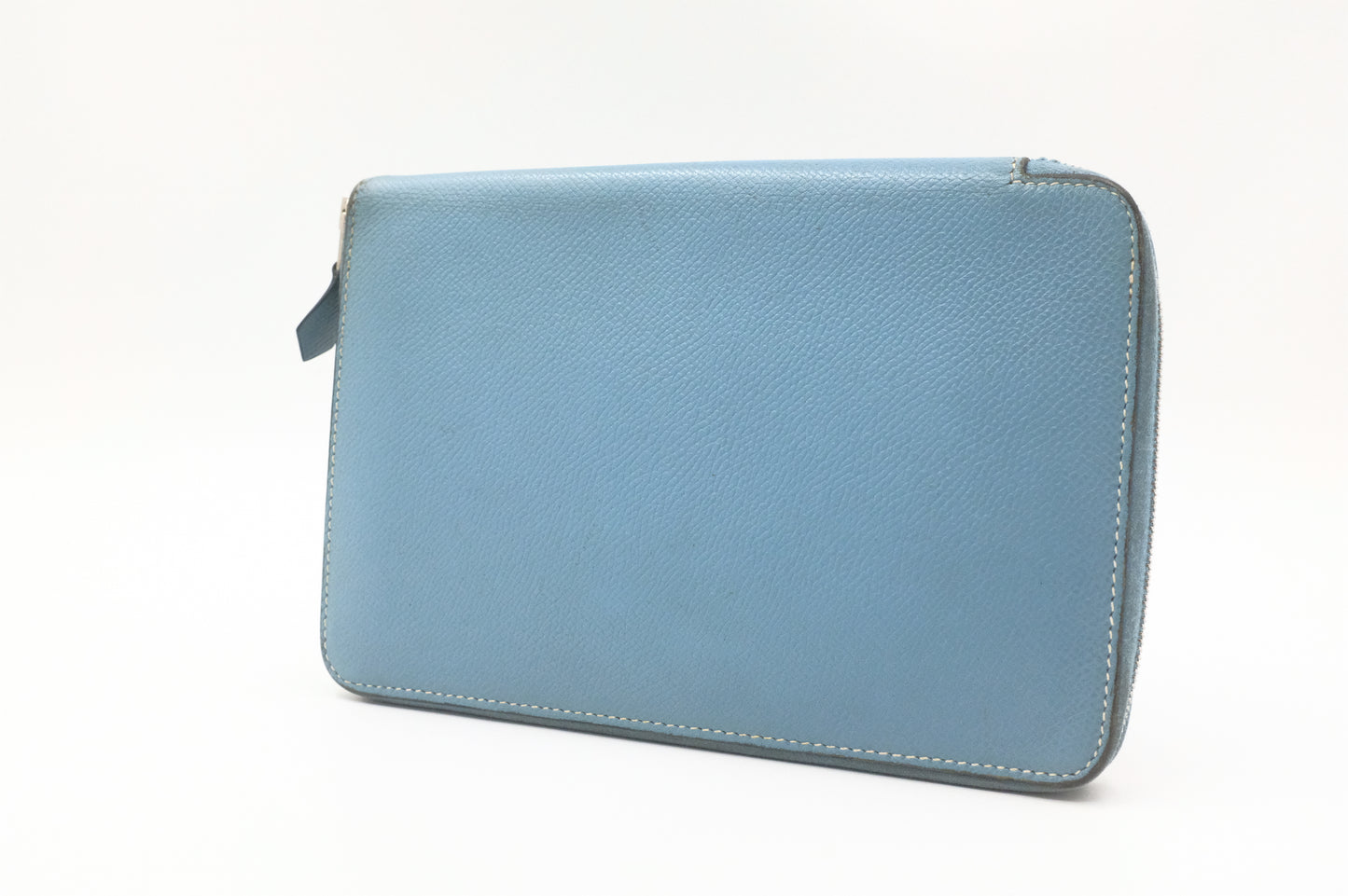 Hermes Globetrotter Zip Agenda in Blue Leather