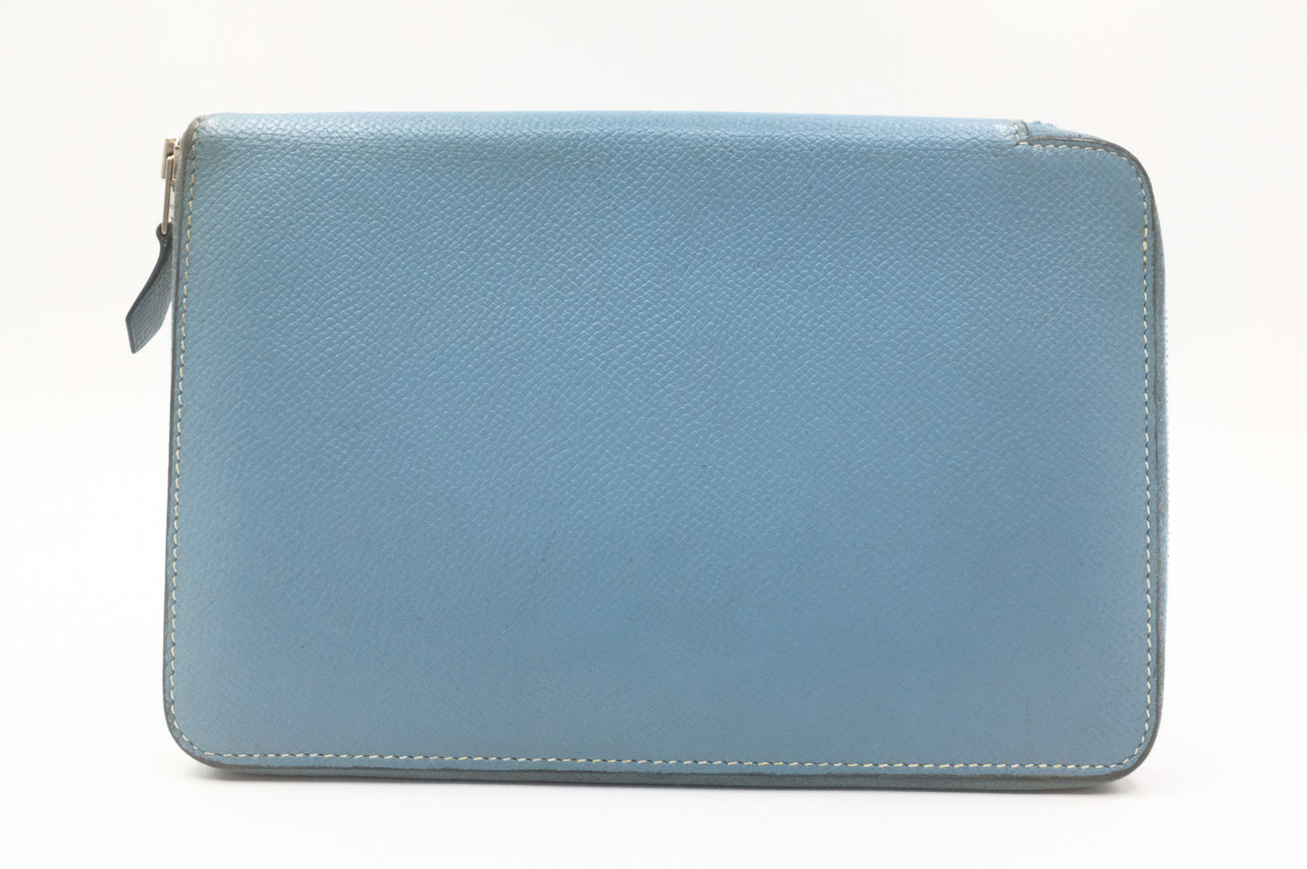 Hermes Globetrotter Zip Agenda in Blue Leather