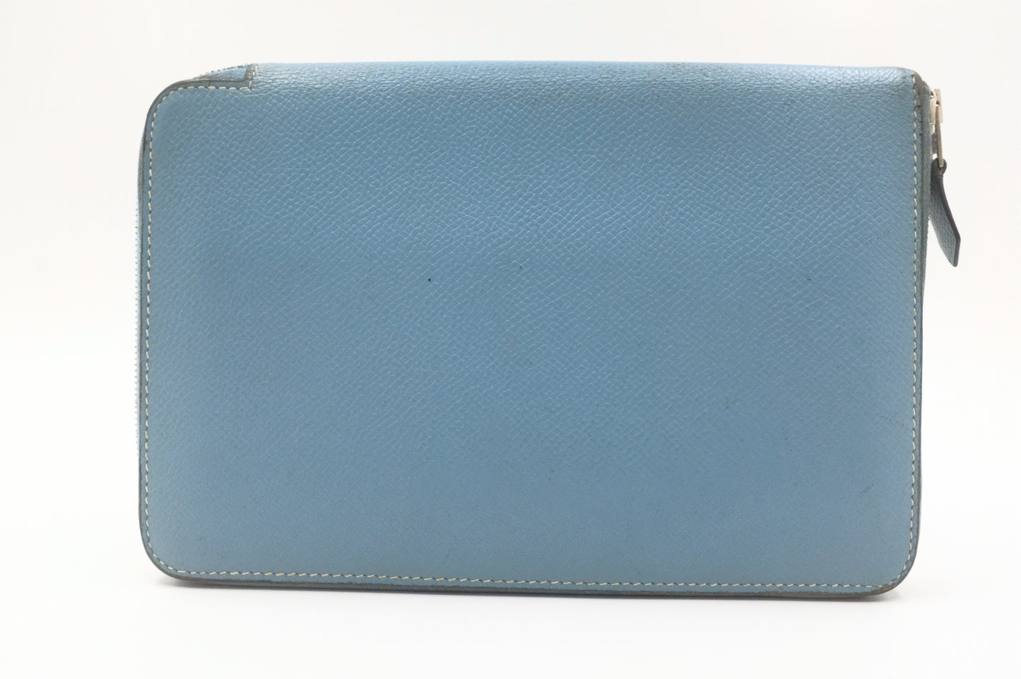 Hermes Globetrotter Zip Agenda in Blue Leather