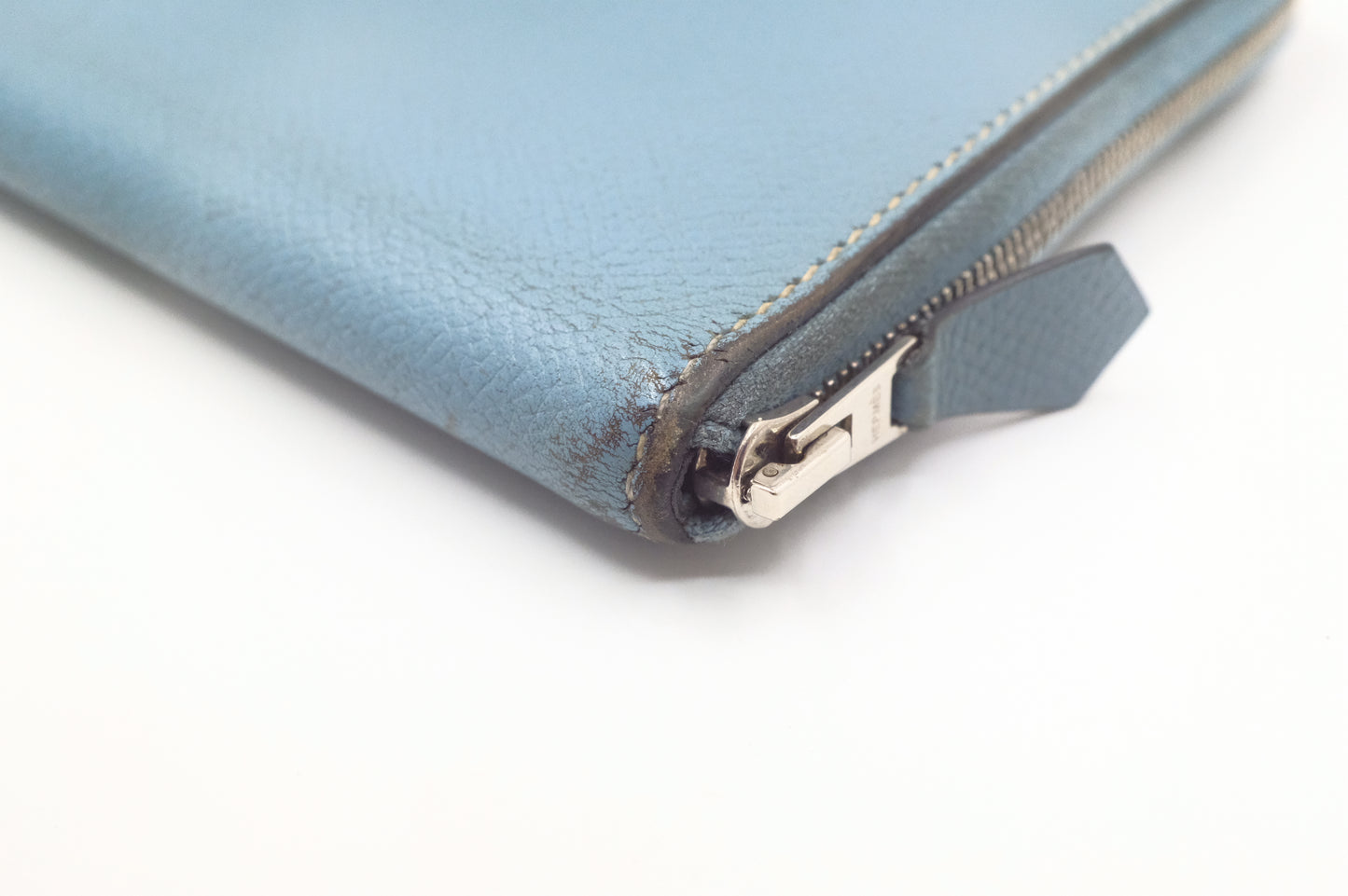 Hermes Globetrotter Zip Agenda in Blue Leather