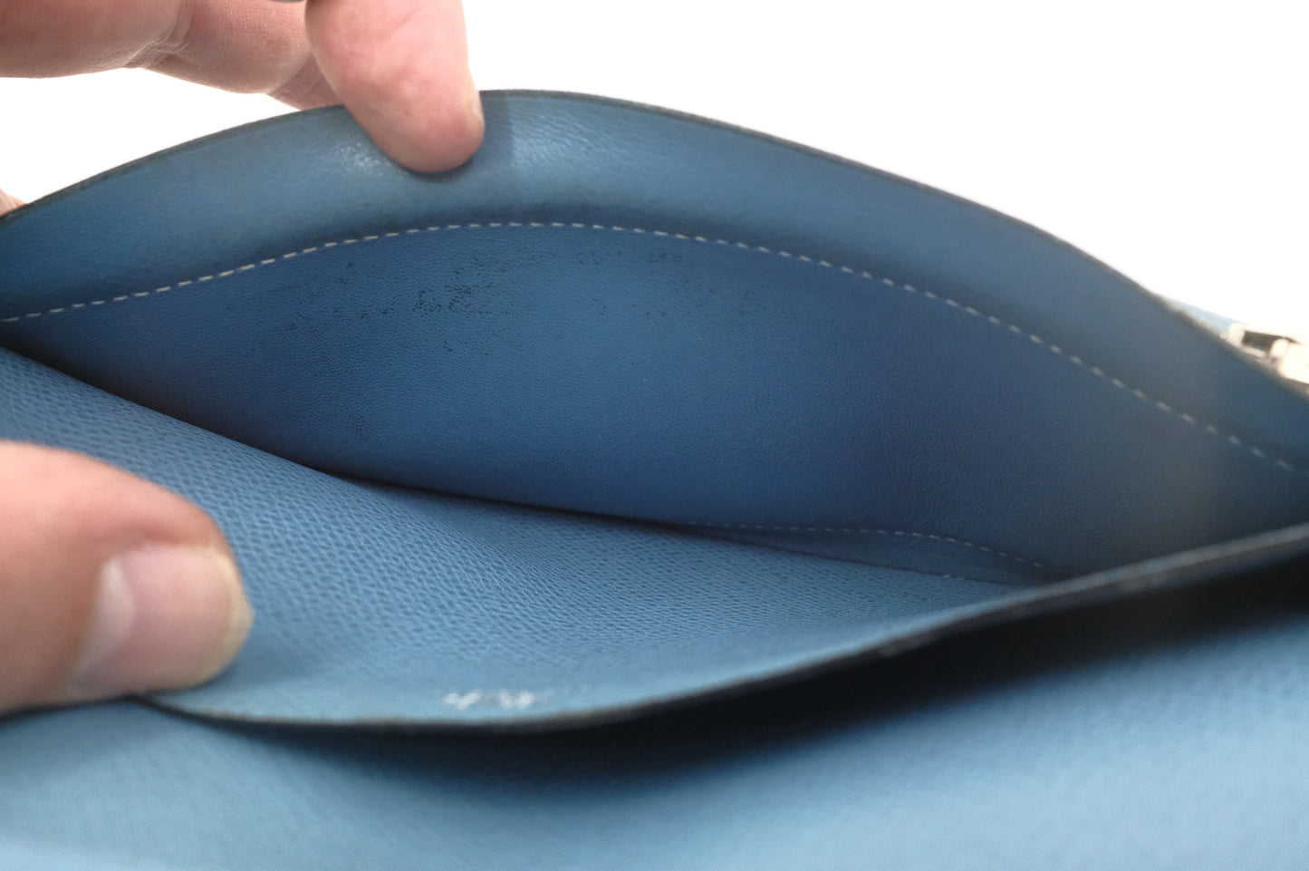Hermes Globetrotter Zip Agenda in Blue Leather