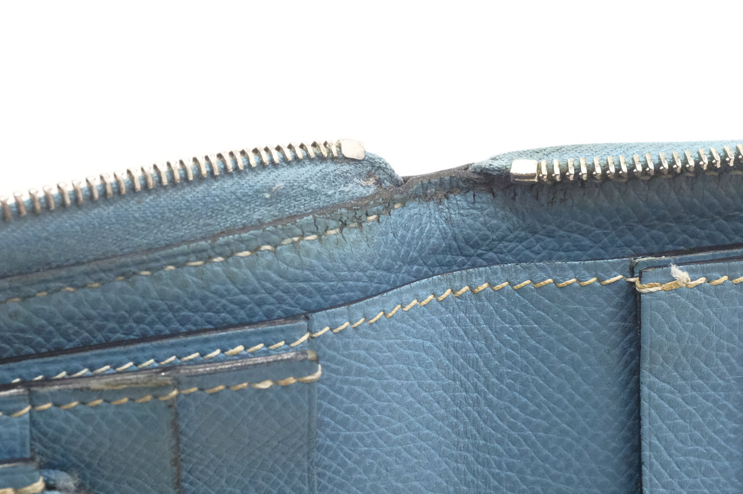 Hermes Globetrotter Zip Agenda in Blue Leather