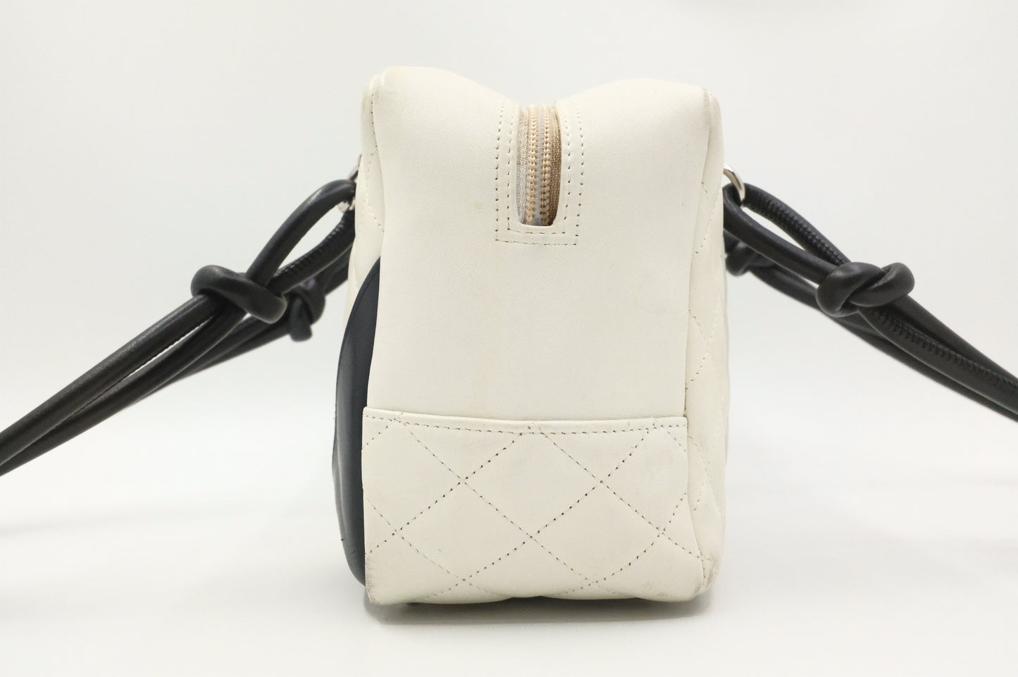 Chanel Cambon Bowling Bag in White Matelassé Leather