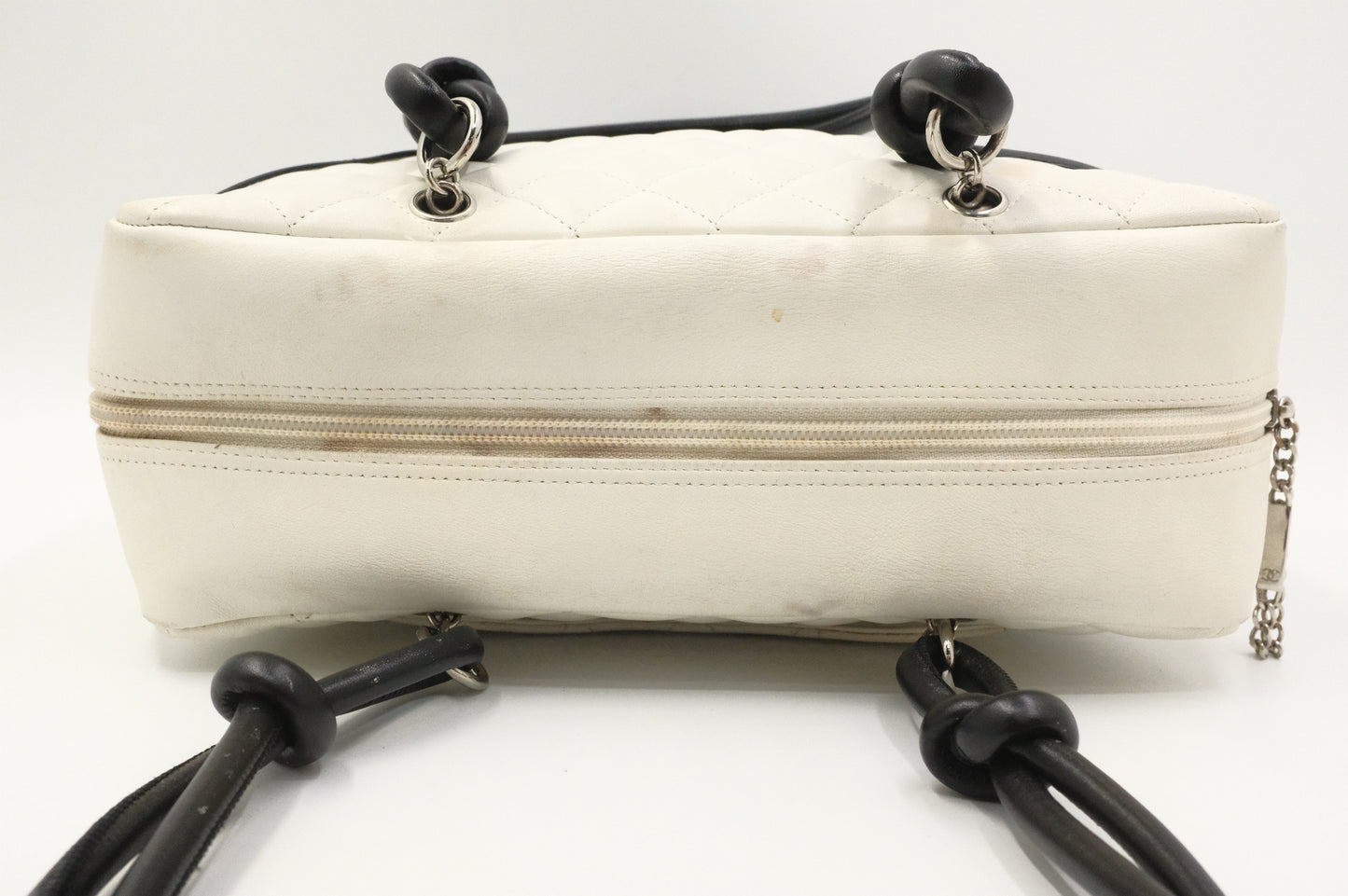 Chanel Cambon Bowling Bag in White Matelassé Leather