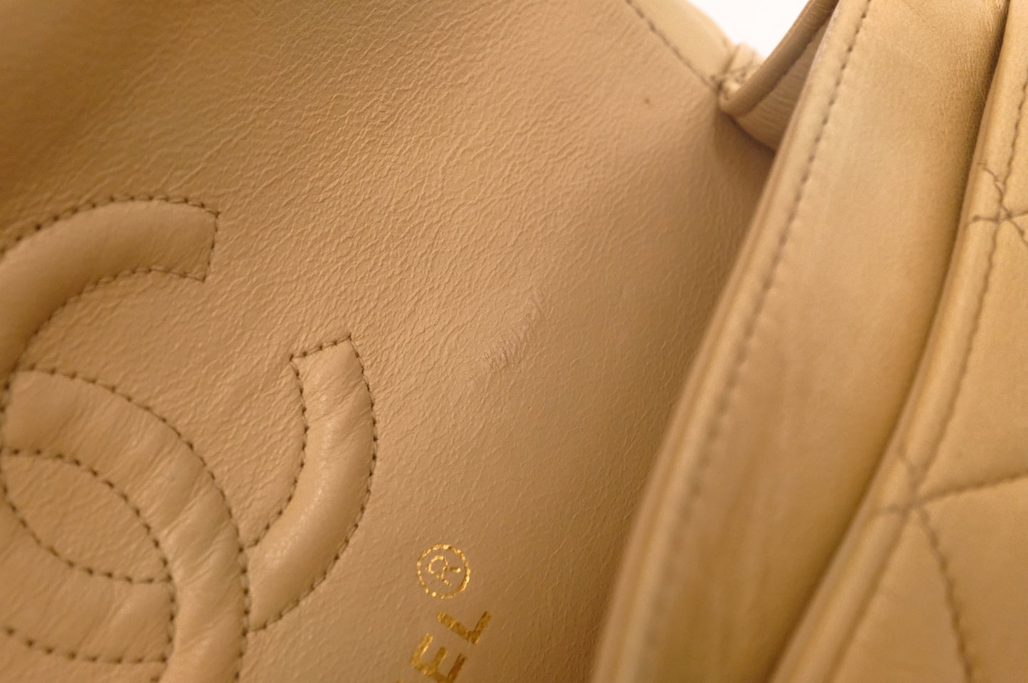 Chanel Small Double Flap in Beige Mattelassé Leather