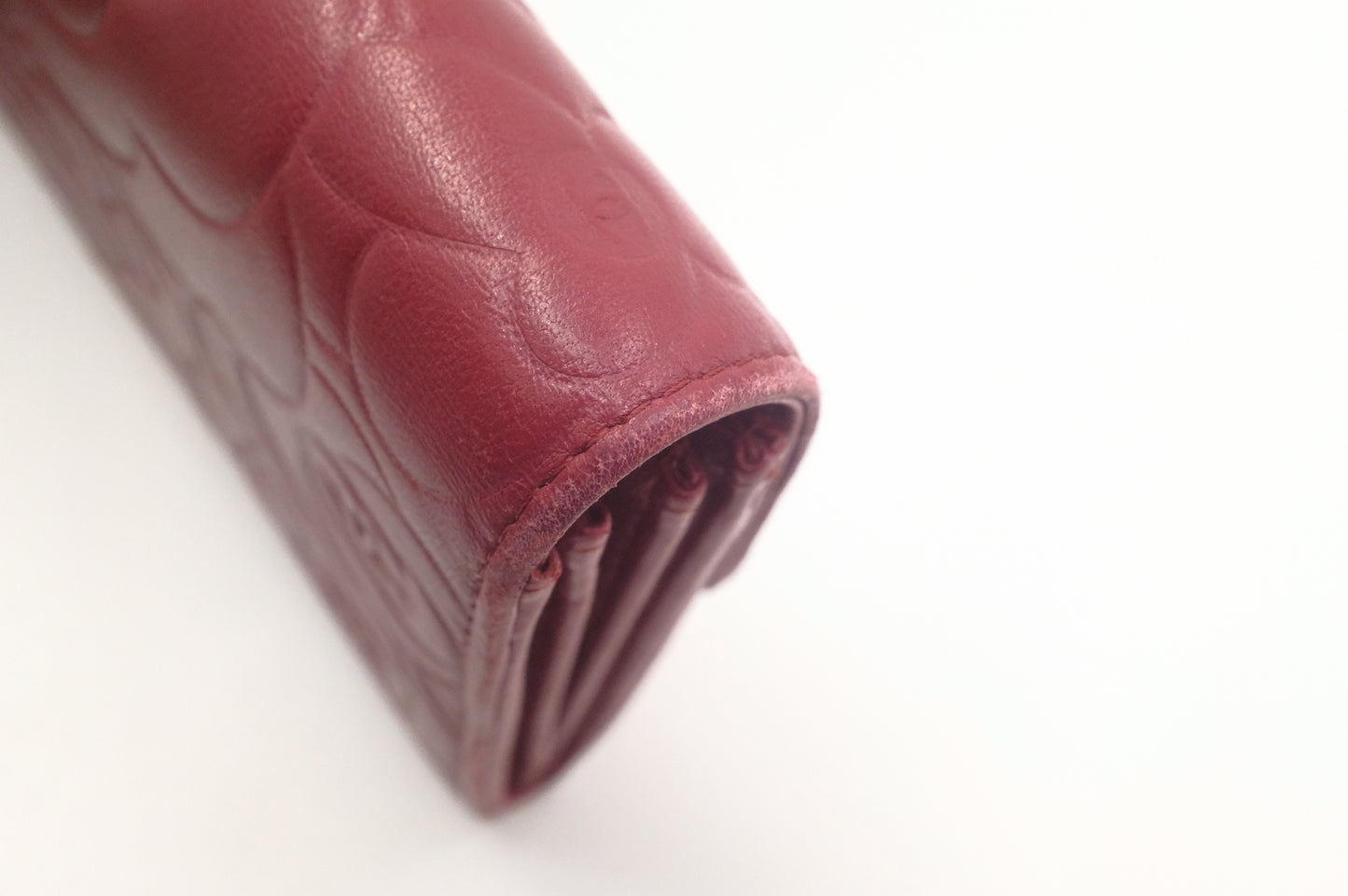 Chanel Camelia Long Wallet in Red Leather