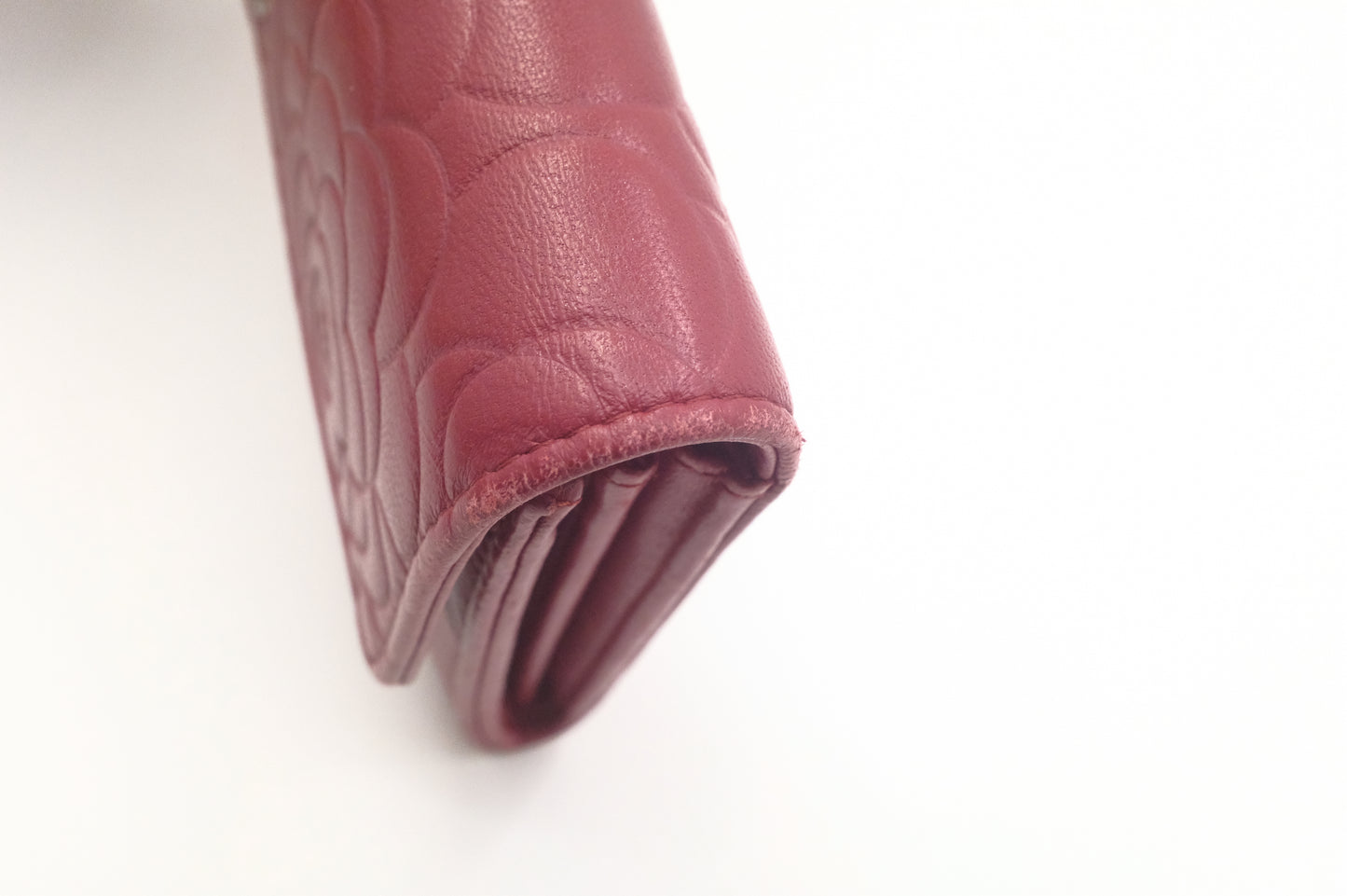 Chanel Camelia Long Wallet in Red Leather