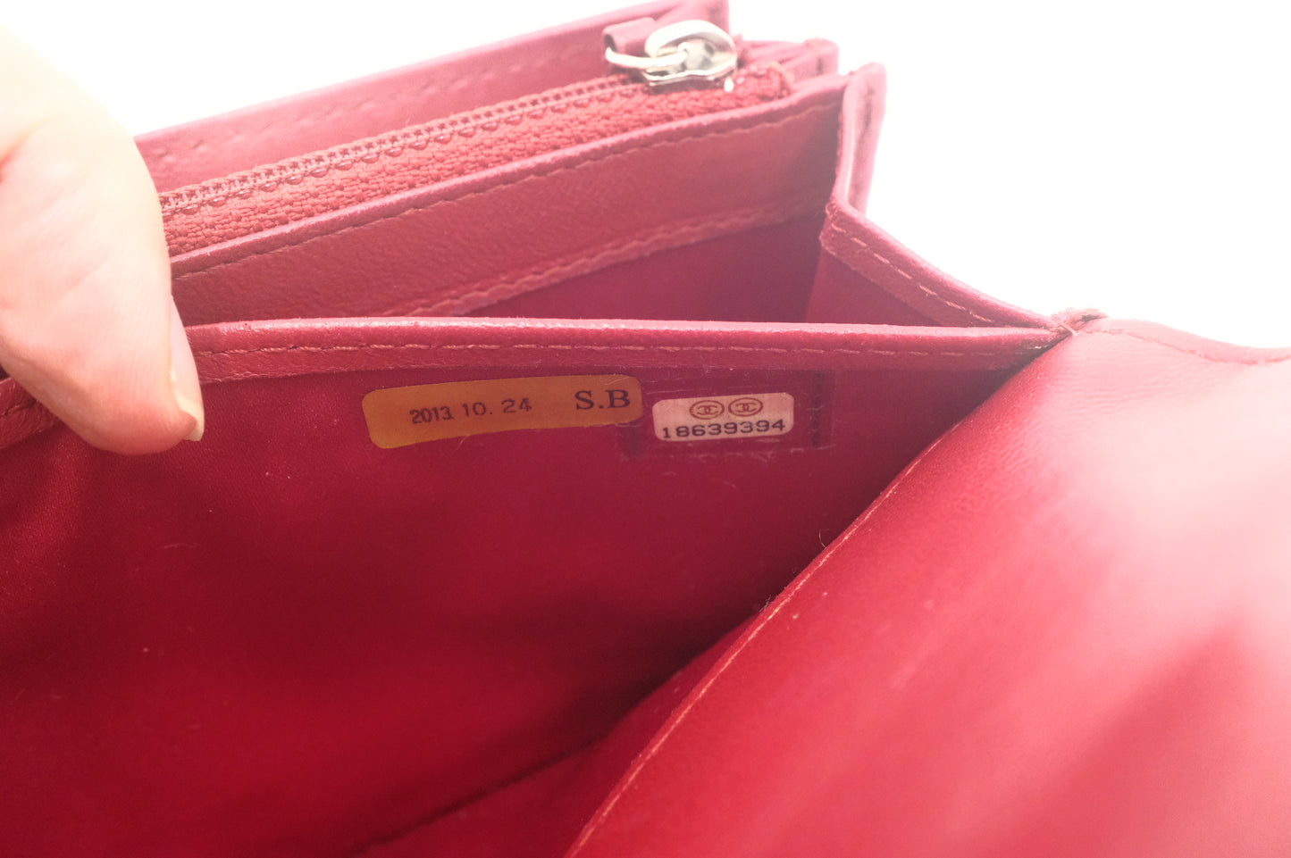 Chanel Camelia Long Wallet in Red Leather