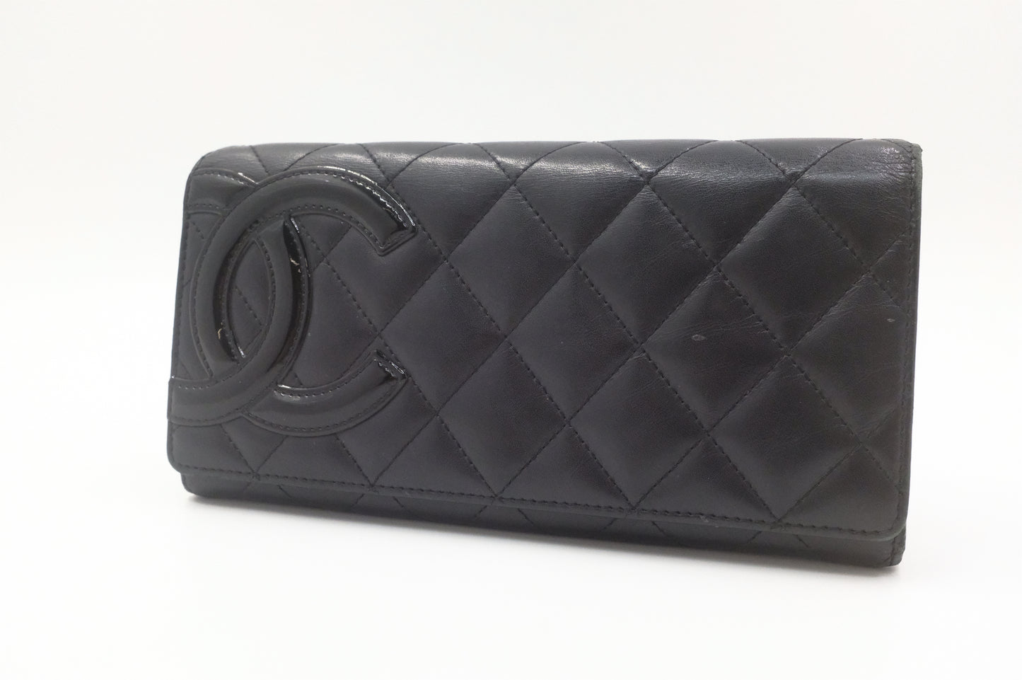Chanel Long Cambon Wallet in Black Matelassé Leather