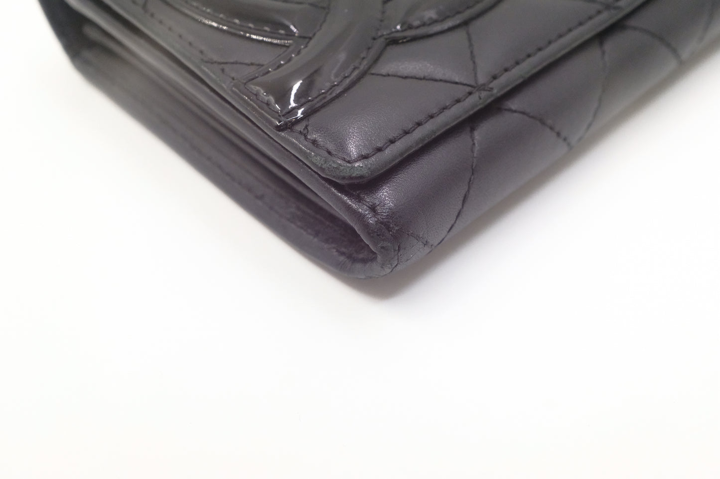 Chanel Long Cambon Wallet in Black Matelassé Leather