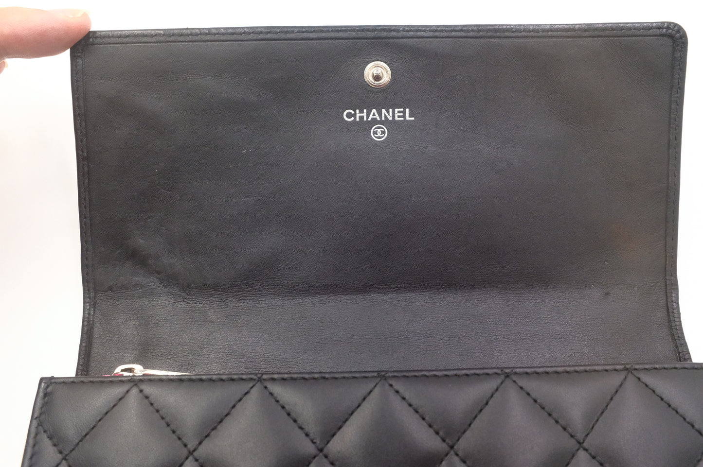 Chanel Long Cambon Wallet in Black Matelassé Leather