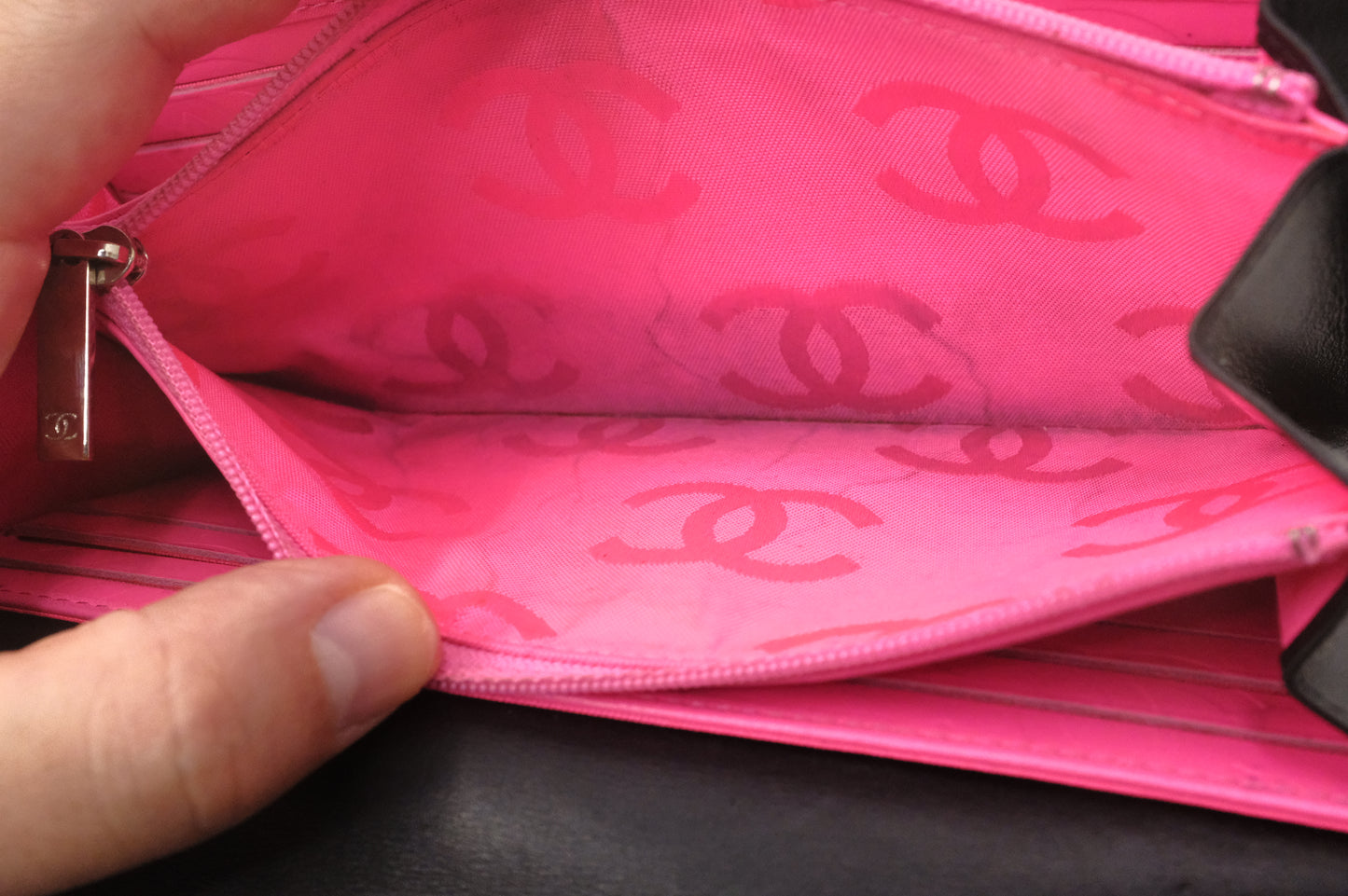 Chanel Long Cambon Wallet in Black Matelassé Leather