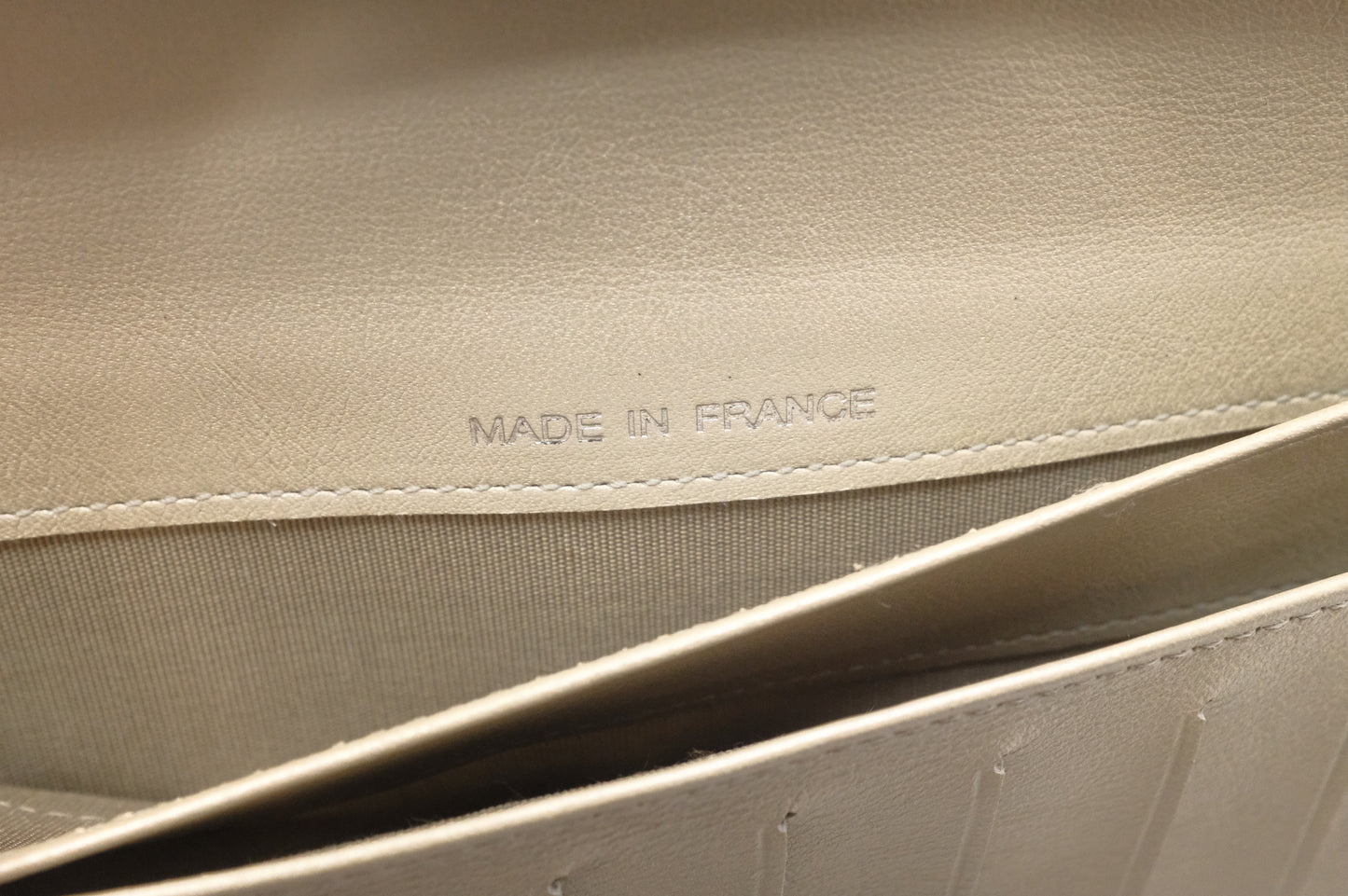 Chanel Long Wallet in Silver Caviar Leather